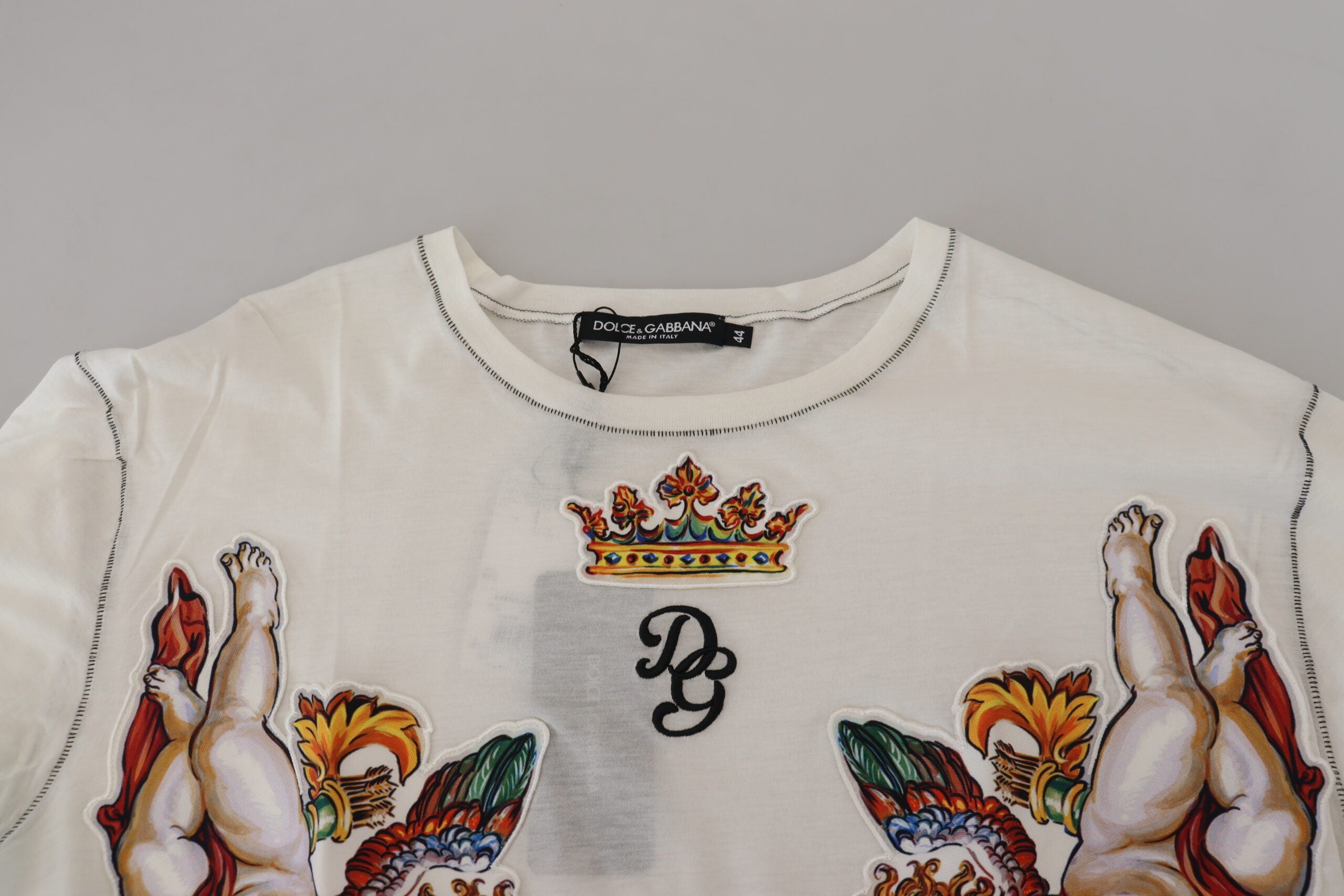 Dolce & Gabbana Weißes bedrucktes Kurzarm-T-Shirt für Männer-6