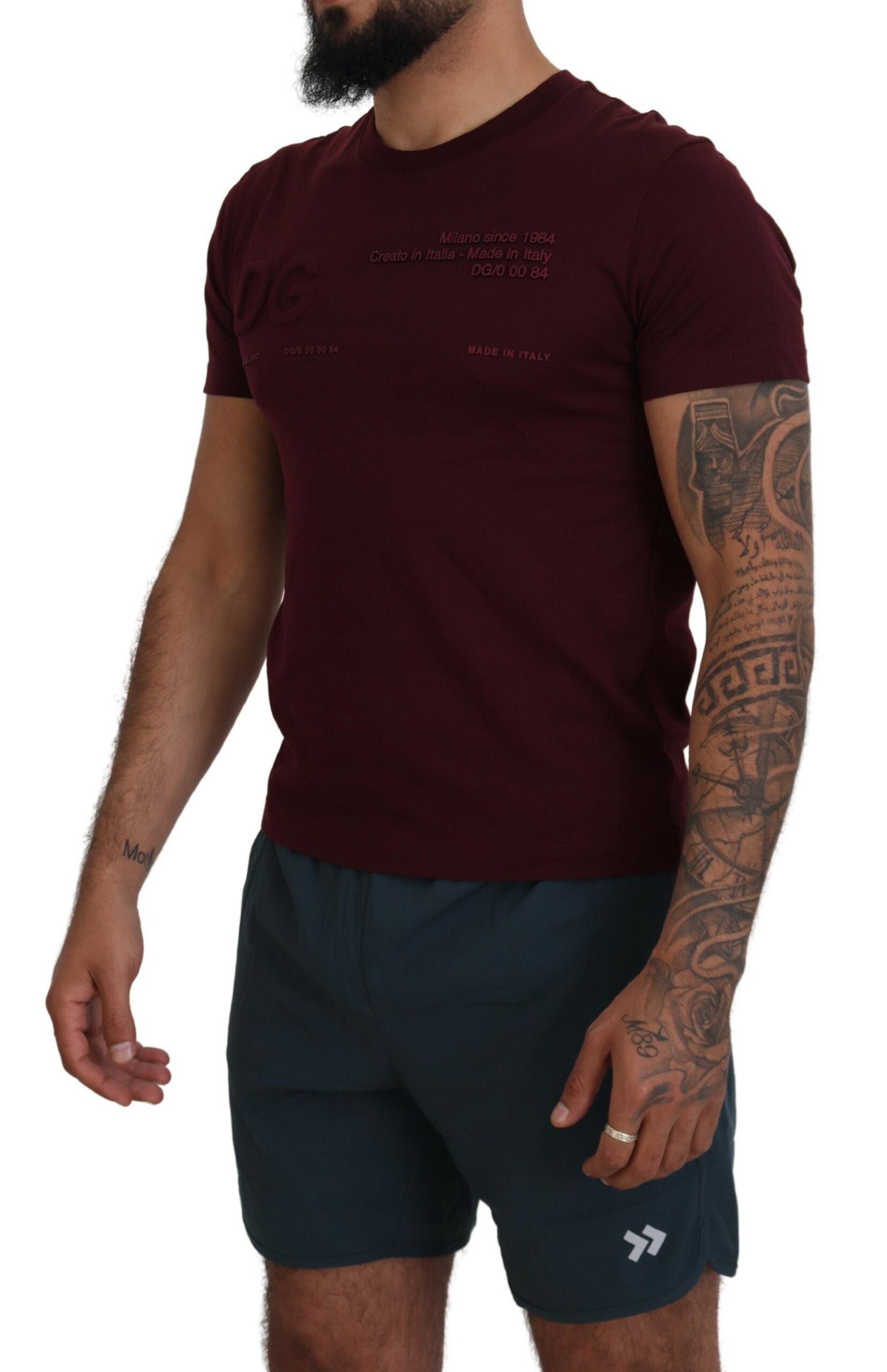 Dolce & Gabbana Chestnut Brown Printed Short Sleeve T-Shirt for Men-2