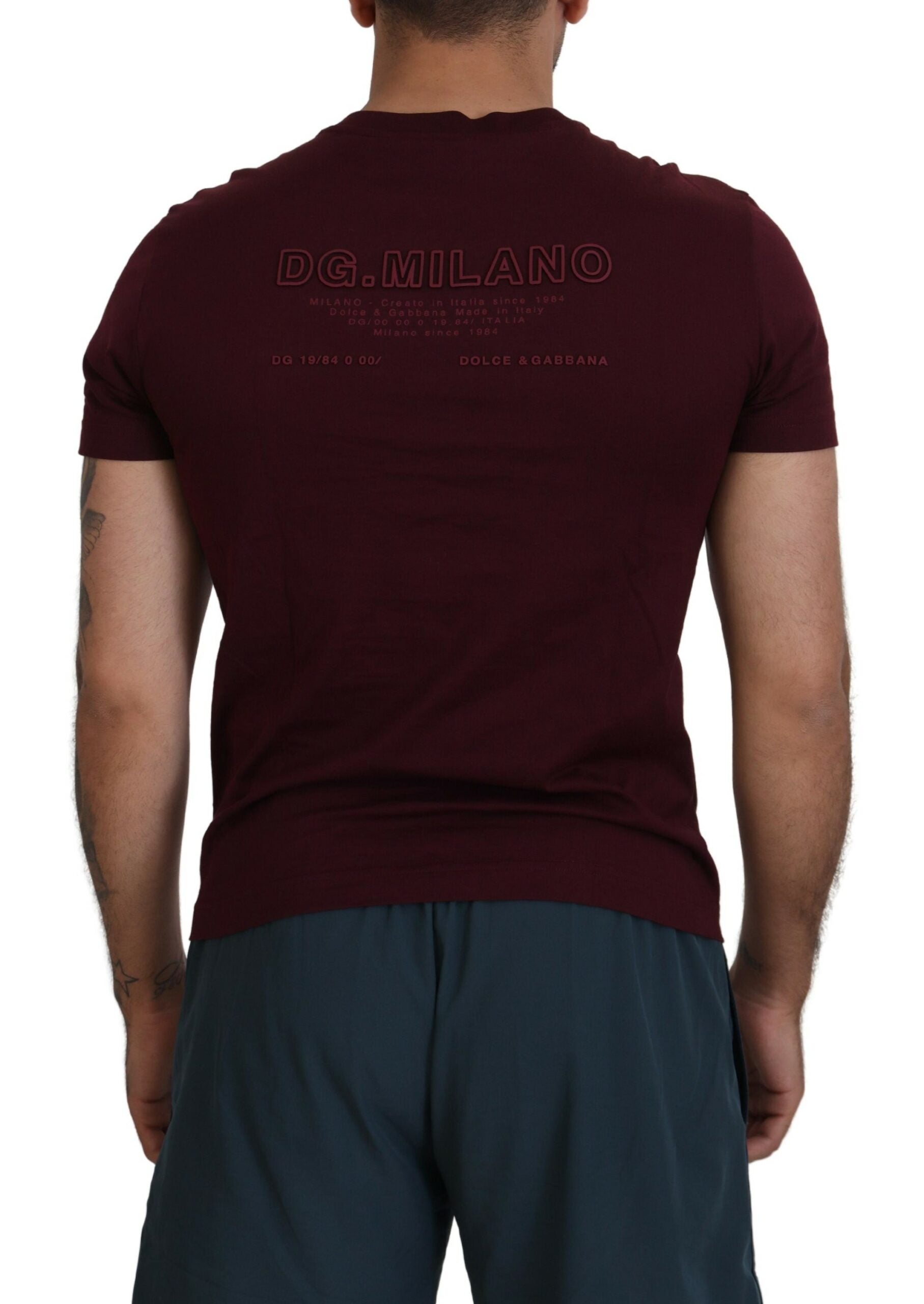 Dolce & Gabbana Chestnut Brown Printed Short Sleeve T-Shirt for Men-3