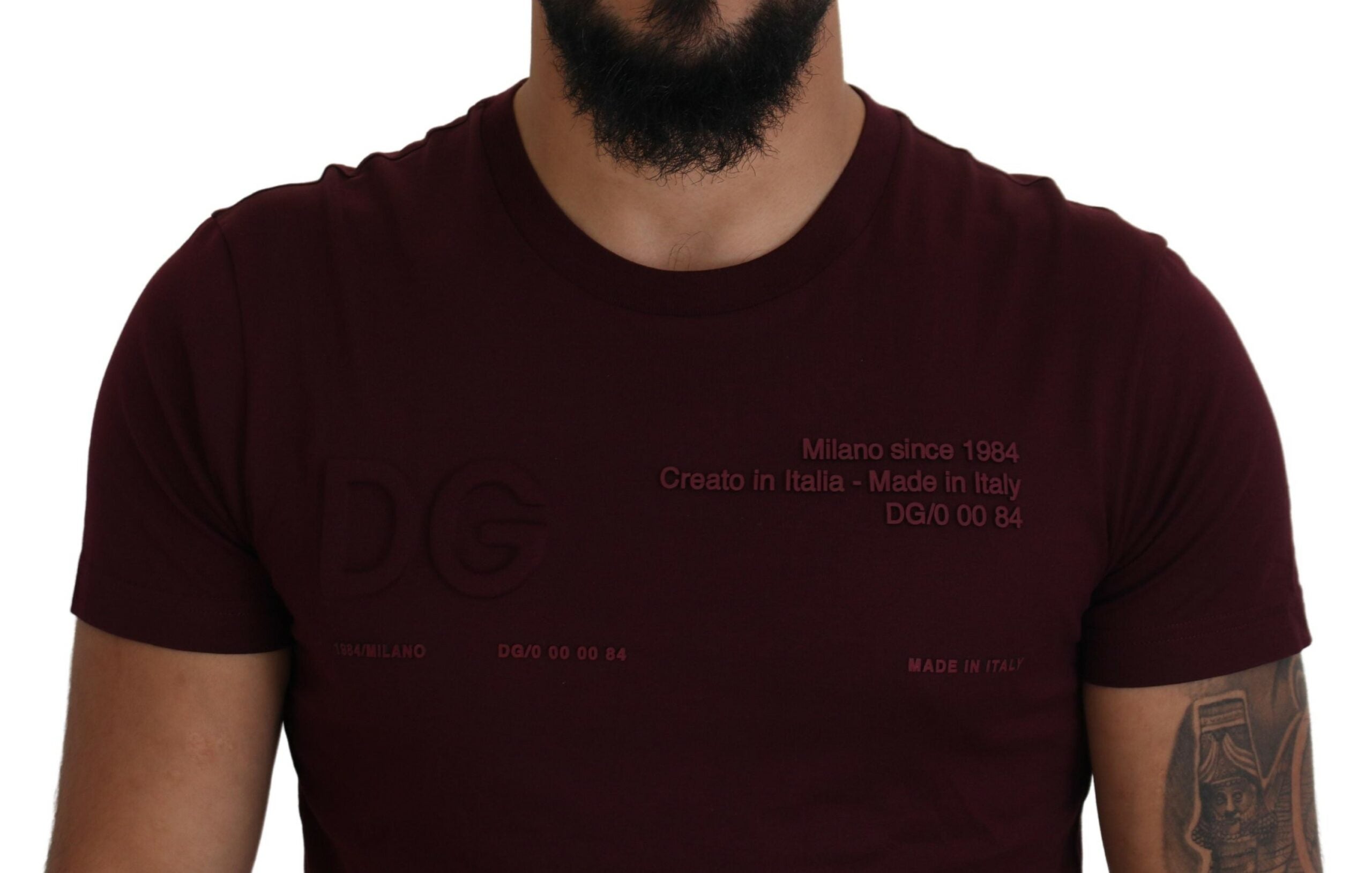 Dolce & Gabbana Chestnut Brown Printed Short Sleeve T-Shirt for Men-4