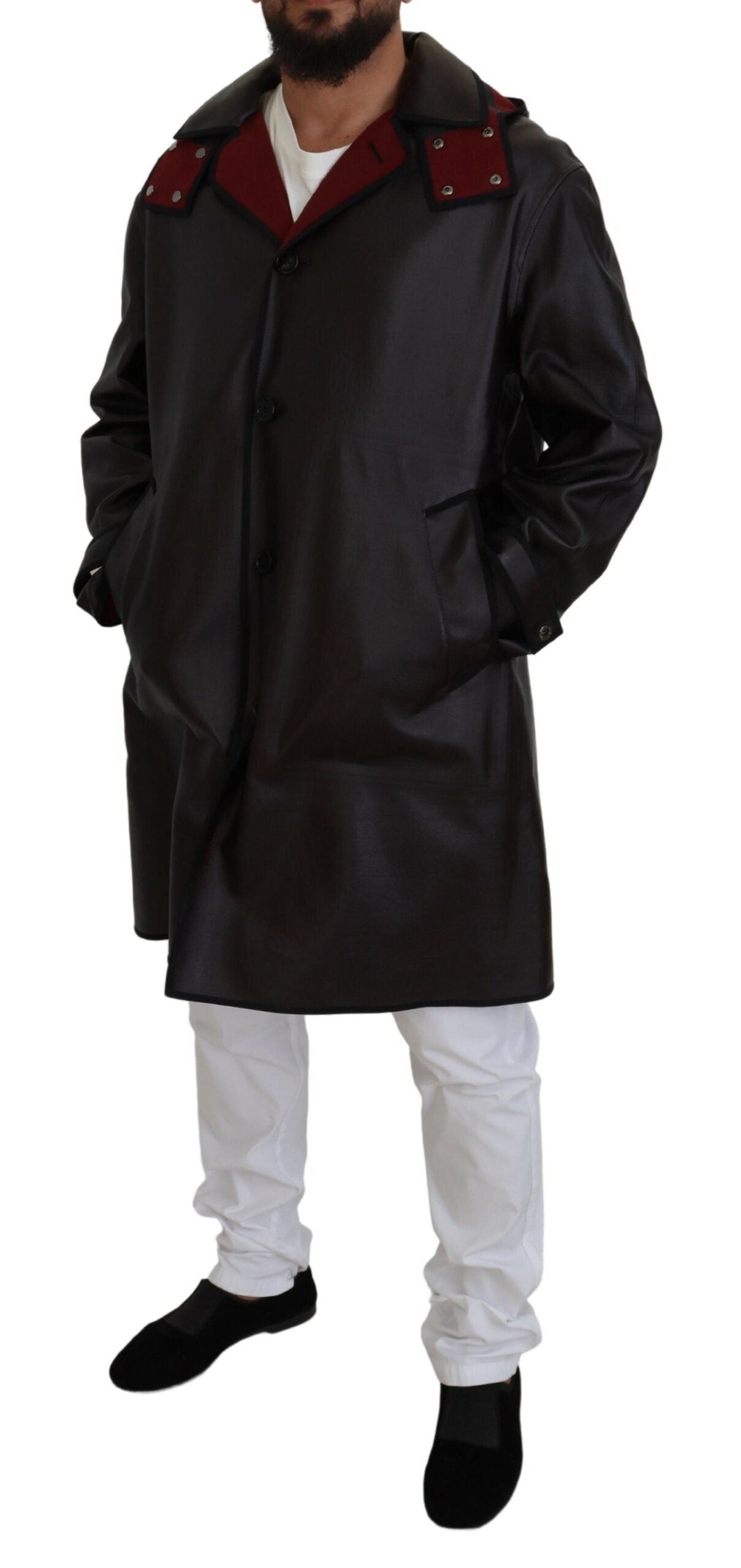 Dolce & Gabbana Black Trench Parka with Hood Cotton Jacket-2