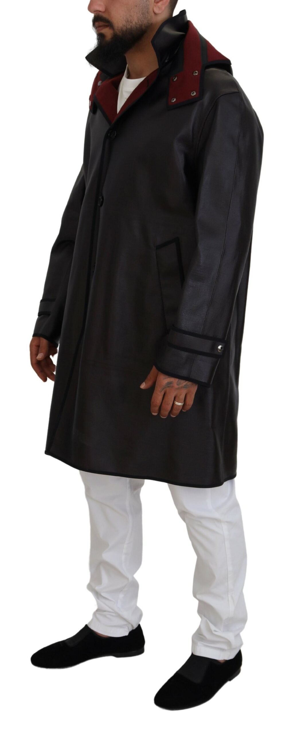 Dolce & Gabbana Black Trench Parka with Hood Cotton Jacket-6