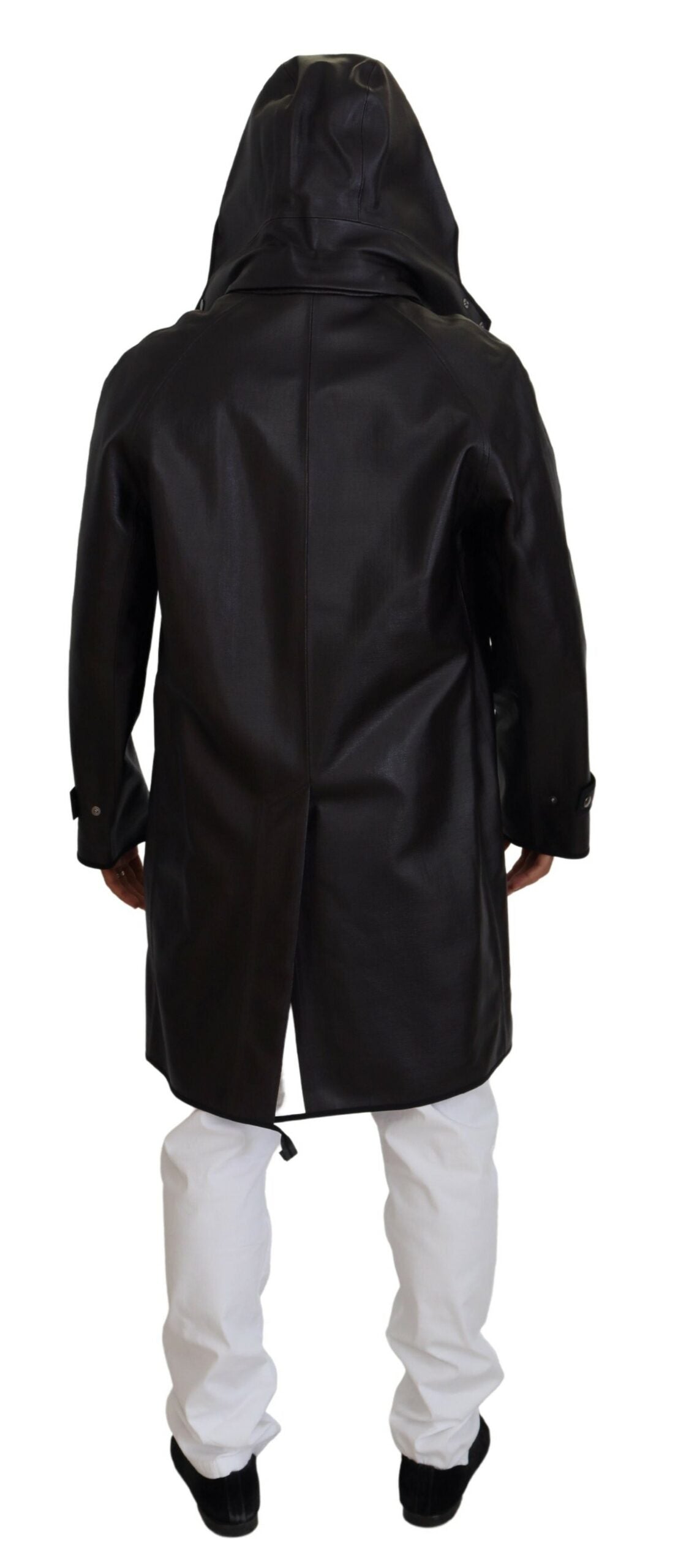 Dolce & Gabbana Black Trench Parka with Hood Cotton Jacket-7