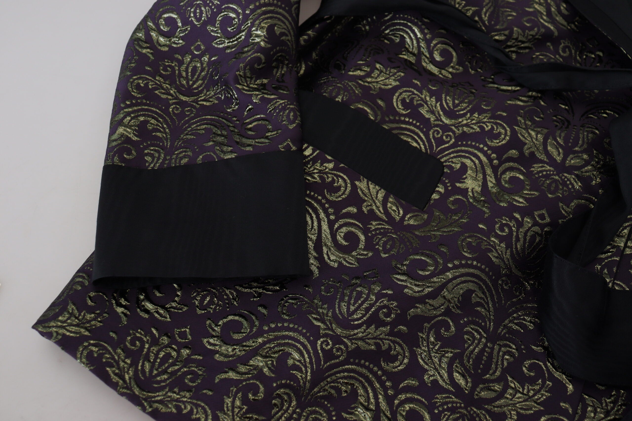 Dolce & Gabbana Gold Purple Baroque Jacket Blazer Robe-7