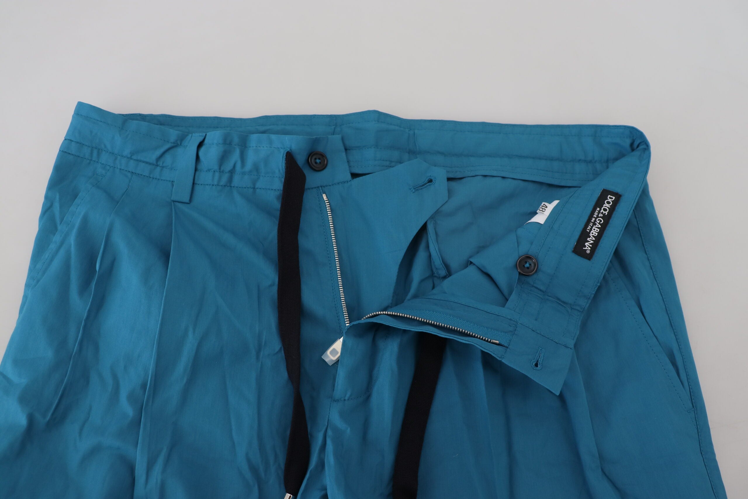 Dolce & Gabbana Blue Cotton Chinos Trousers-4