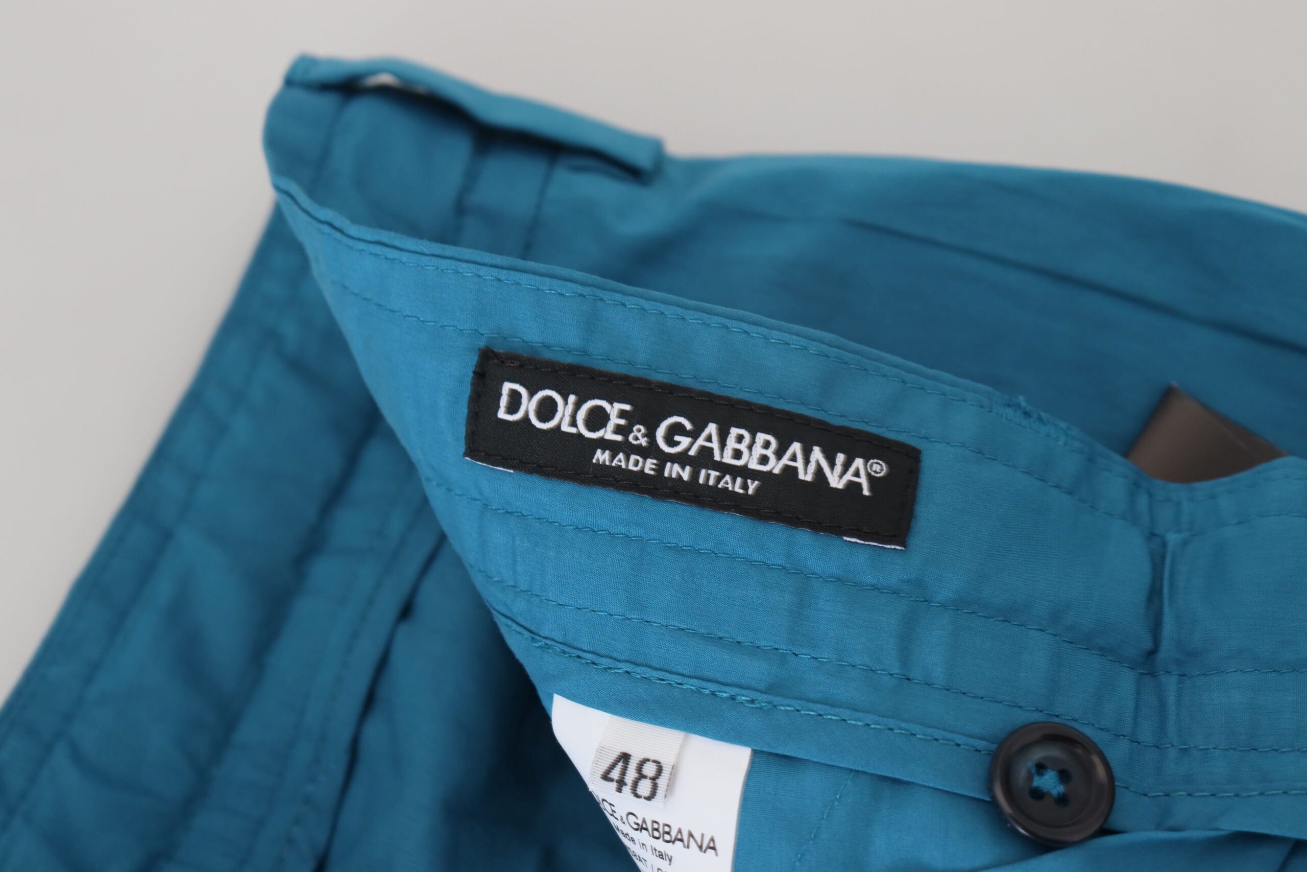 Dolce & Gabbana Blue Cotton Chinos Trousers-5