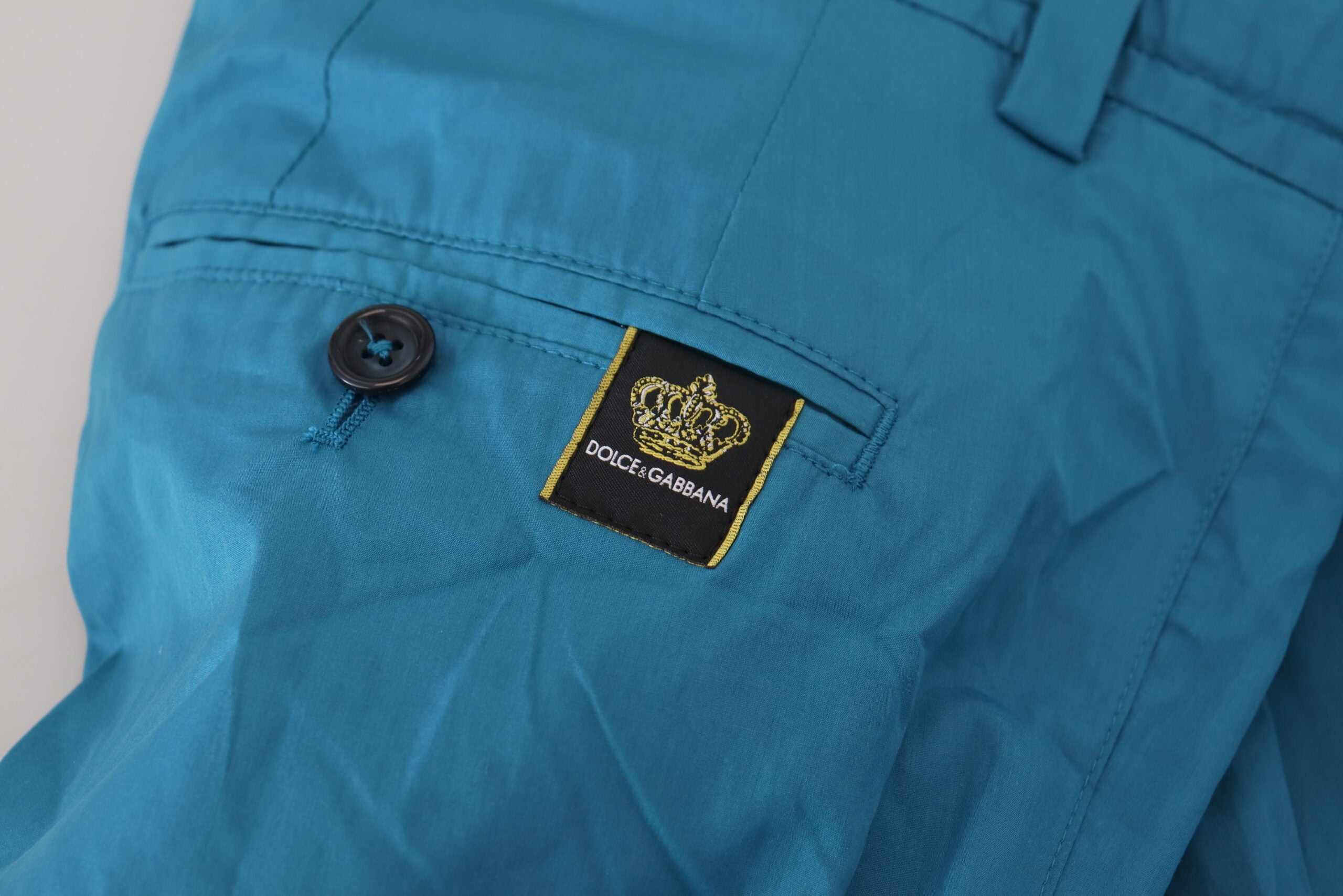 Dolce & Gabbana Blue Cotton Chinos Trousers-6