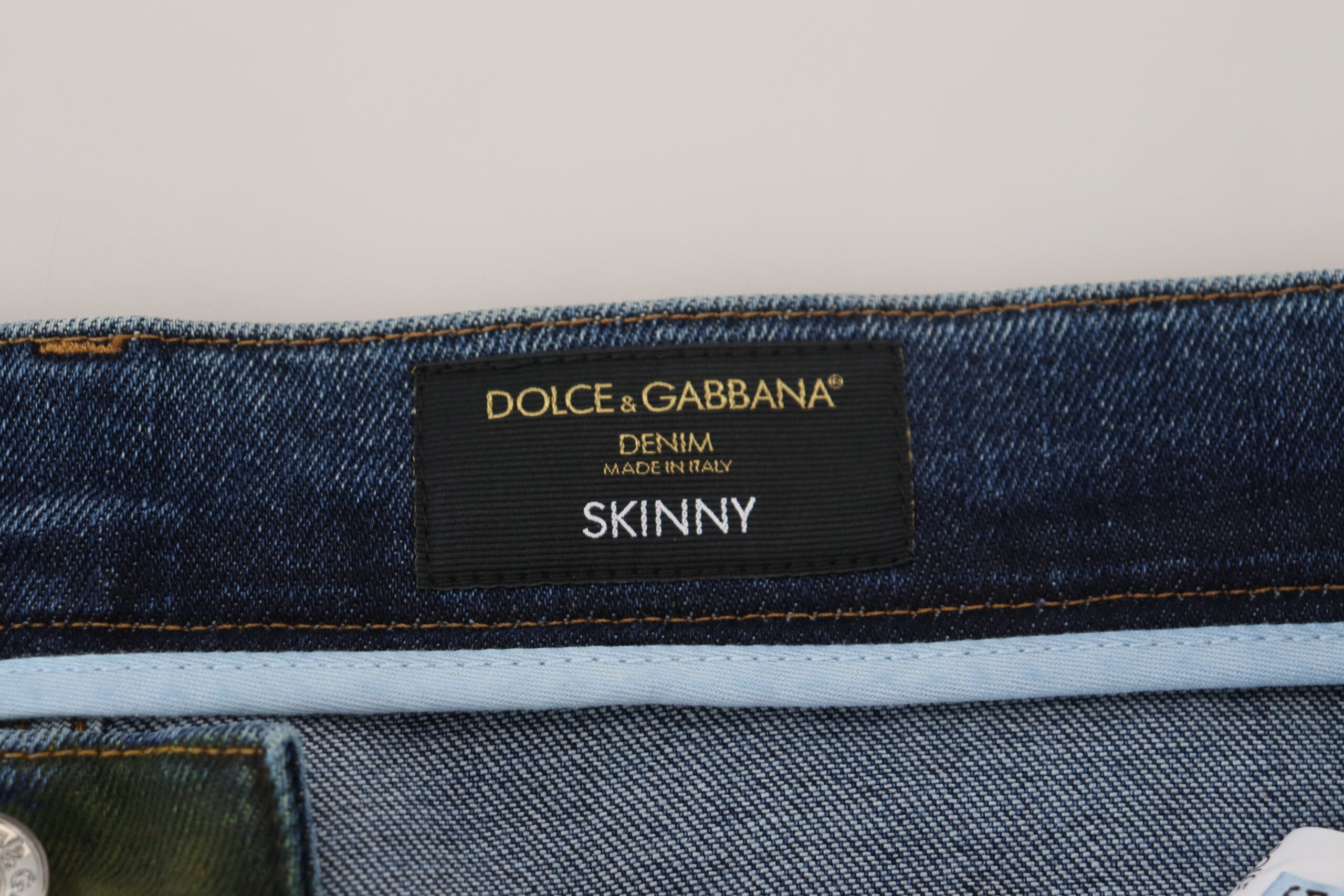 Dolce & Gabbana blue-green skinny denim jeans made of cotton-4