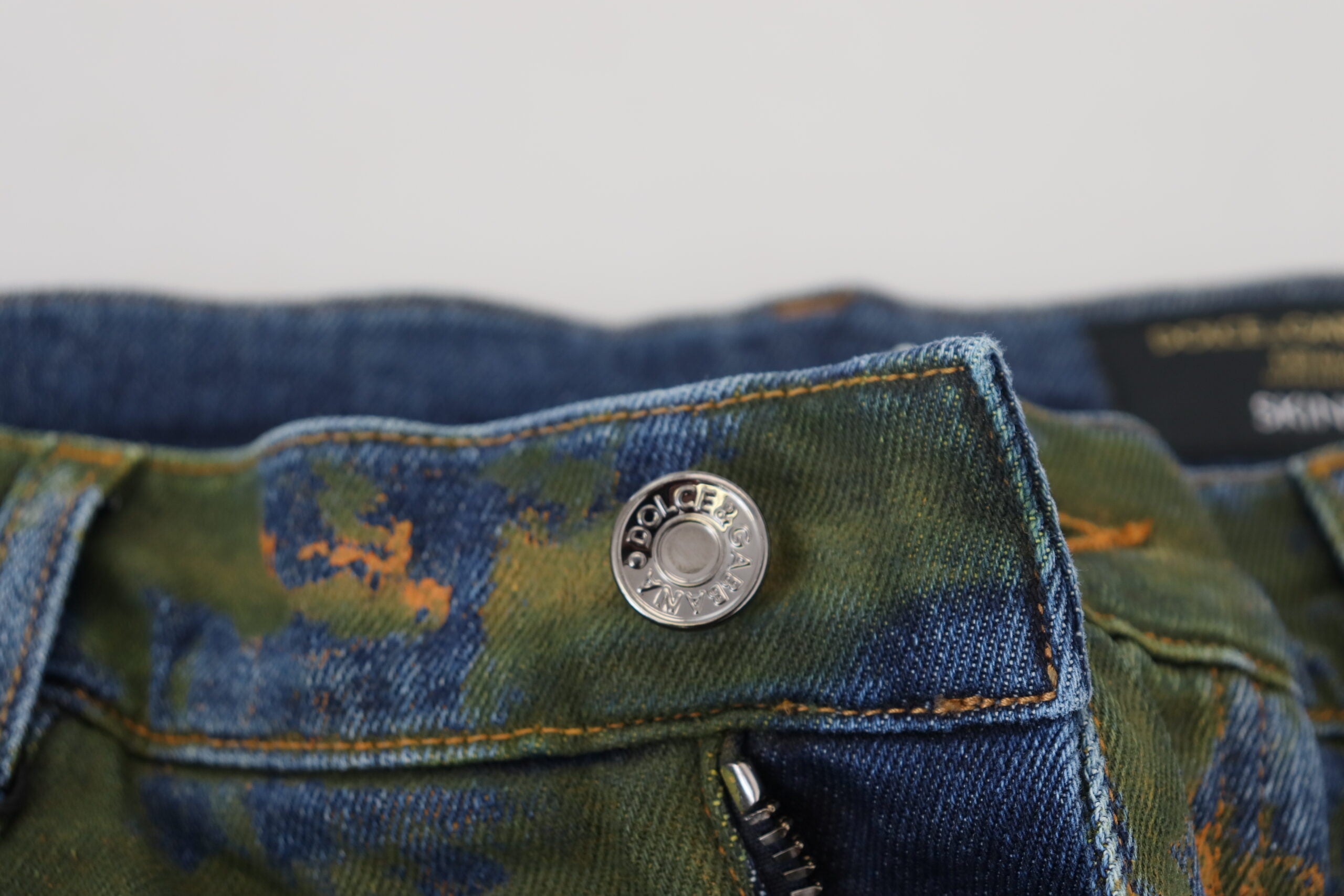 Dolce & Gabbana blue-green skinny denim jeans made of cotton-5