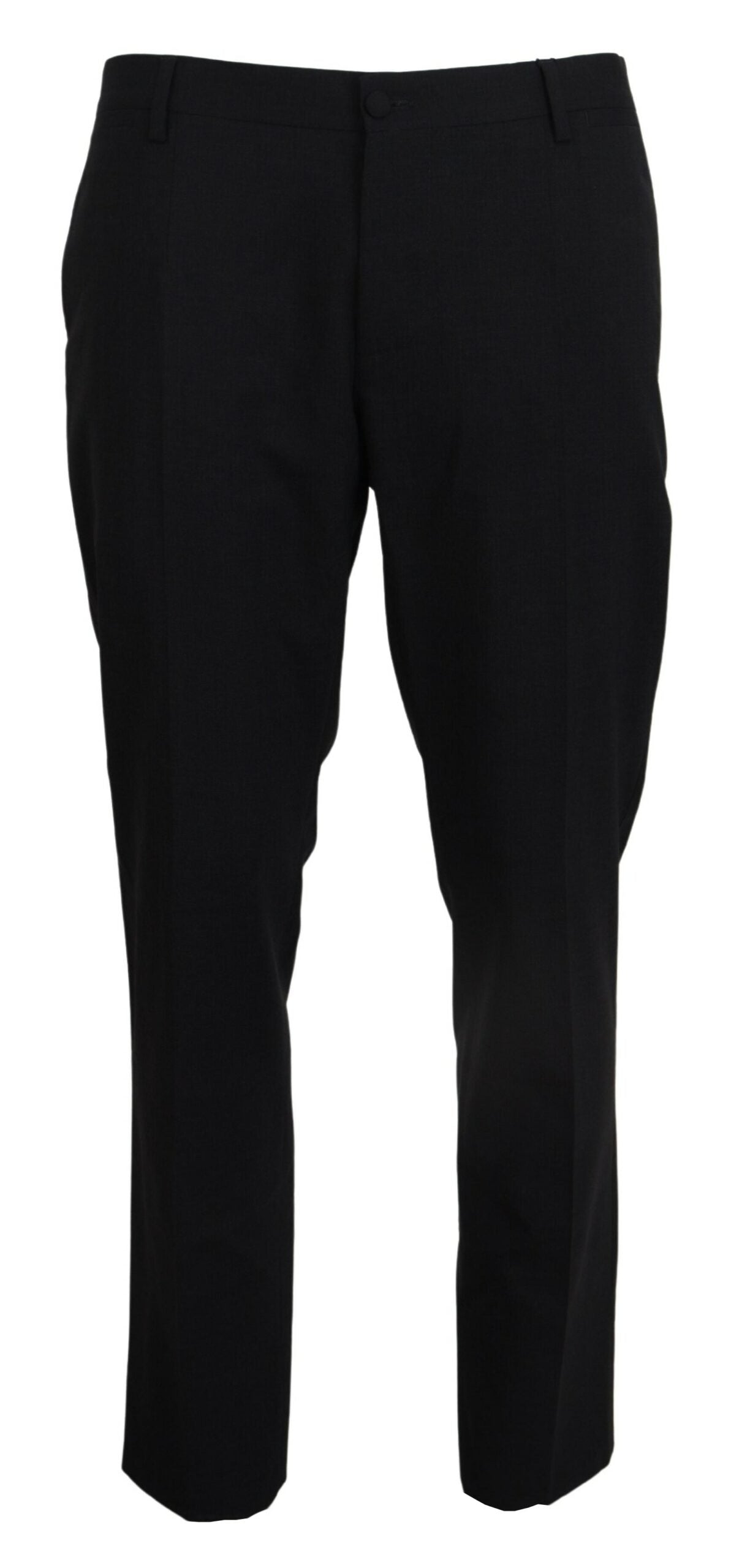 Dolce & Gabbana Grey Wool Stretch Dress Formal Slim Fit Trousers-1