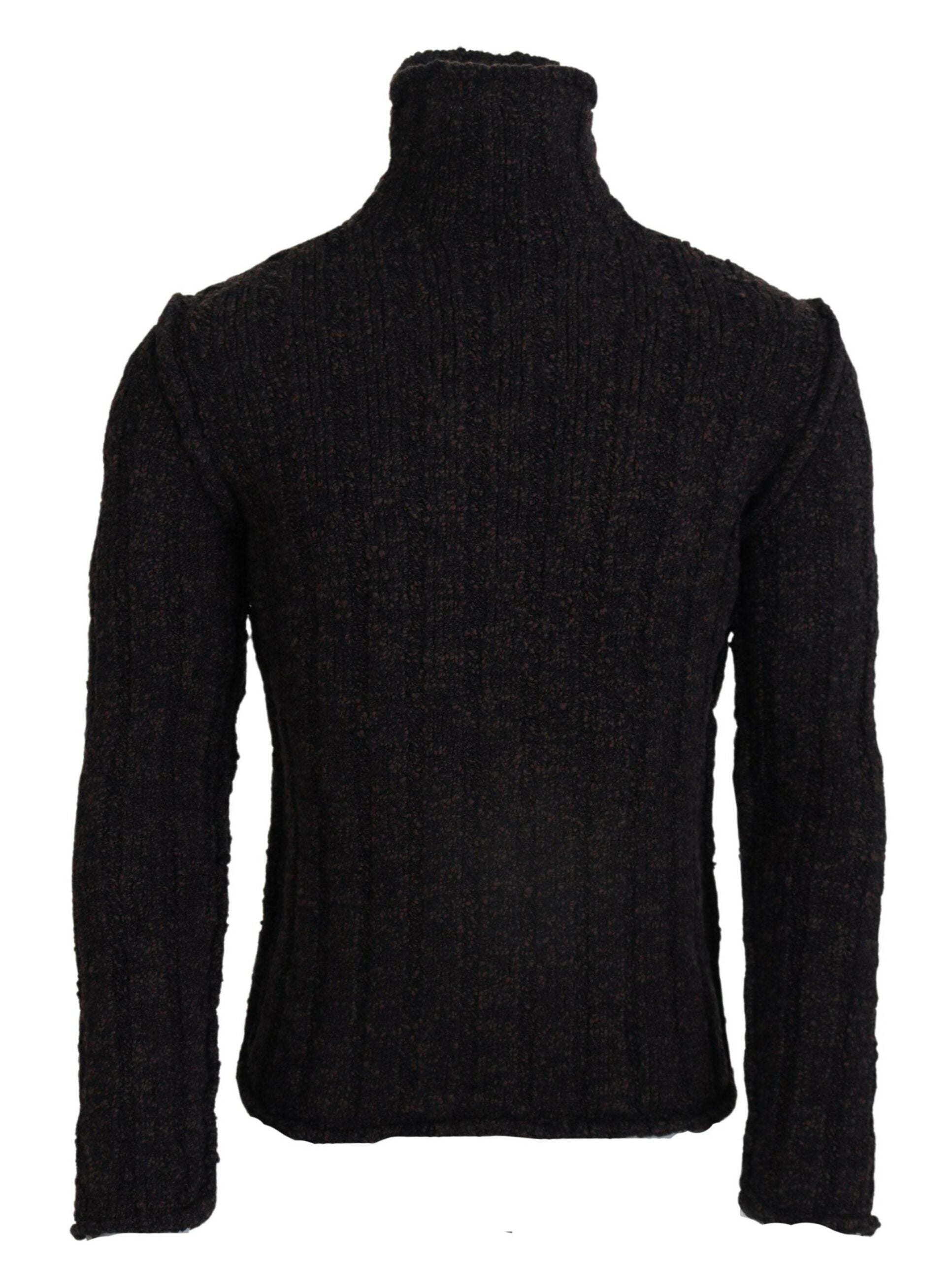 Dolce & Gabbana Brown Wool Knit Turtleneck Sweater-1
