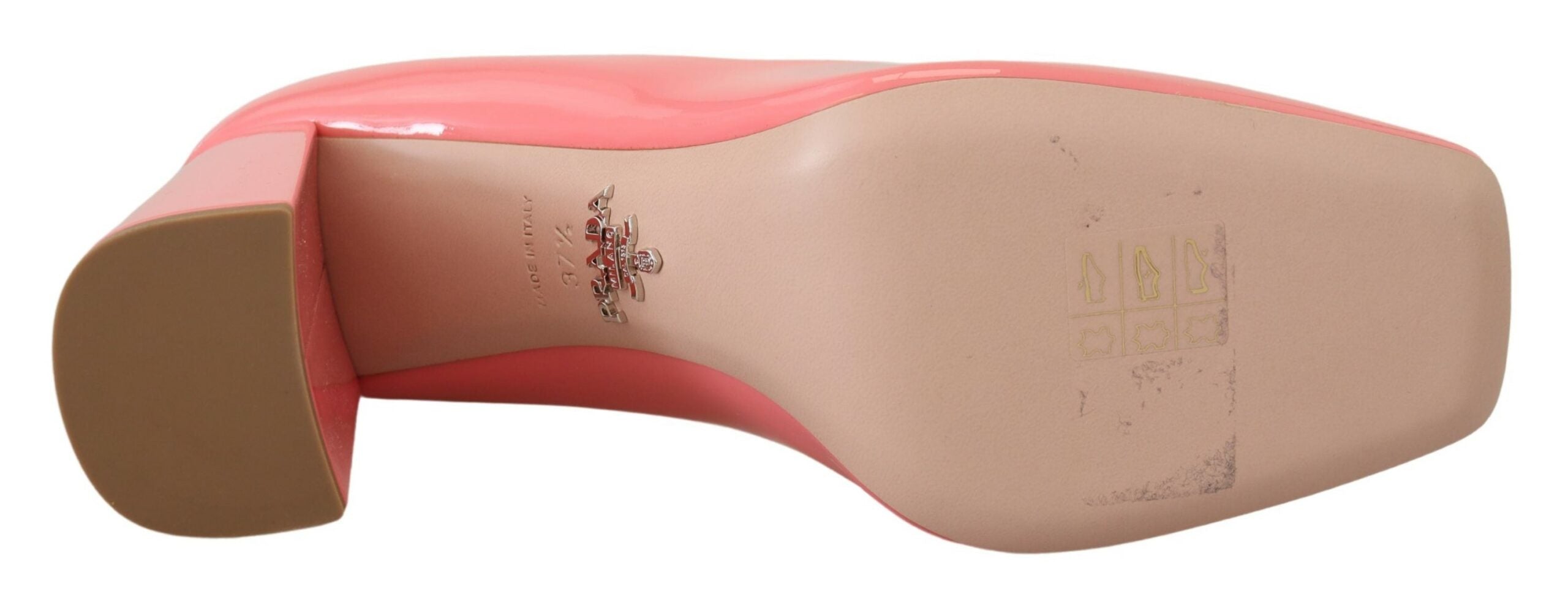 Prada Rosa Lackleder Blockabsatz Pumps Klassisch-2