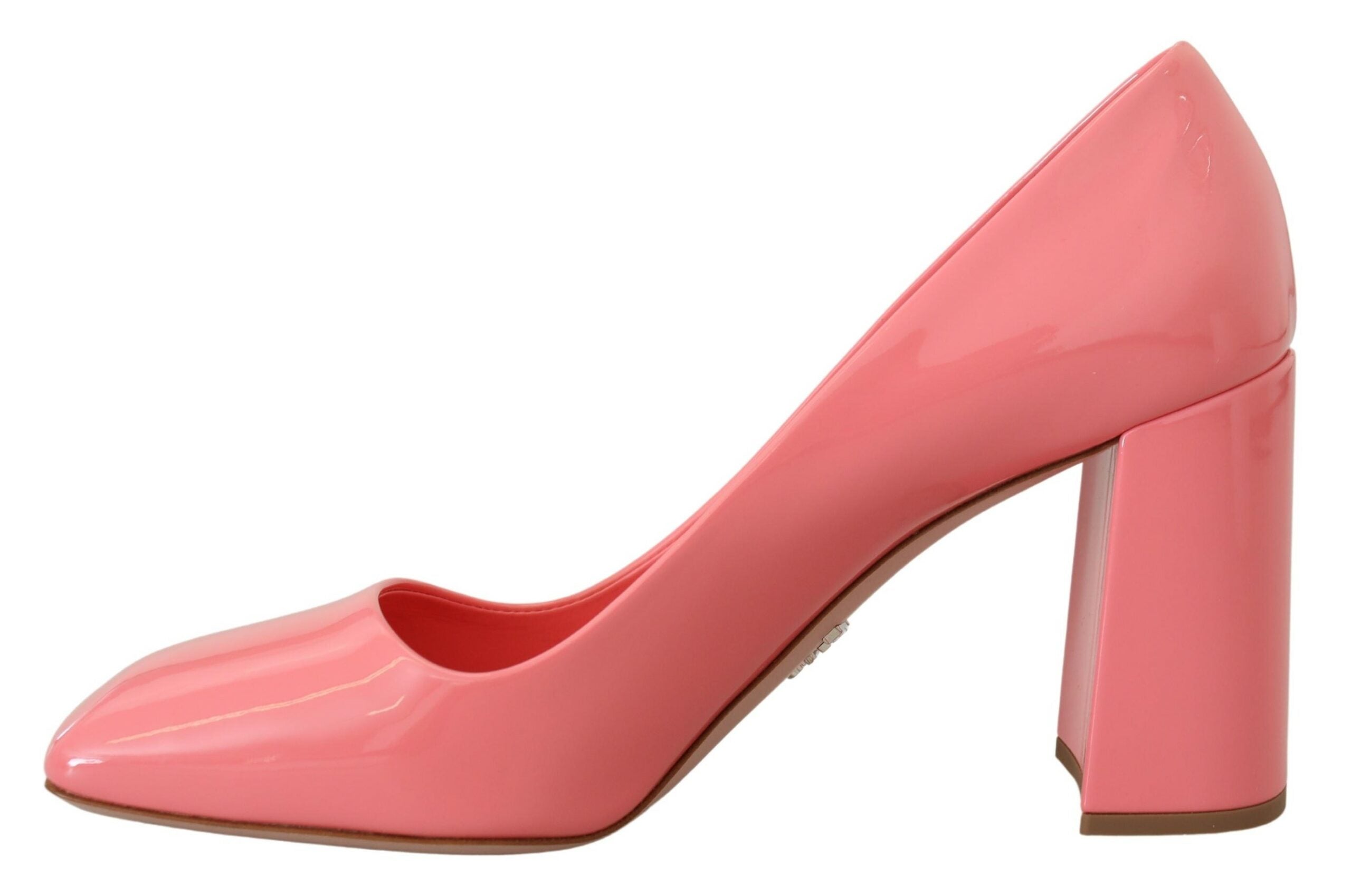 Prada Rosa Lackleder Blockabsatz Pumps Klassisch-6