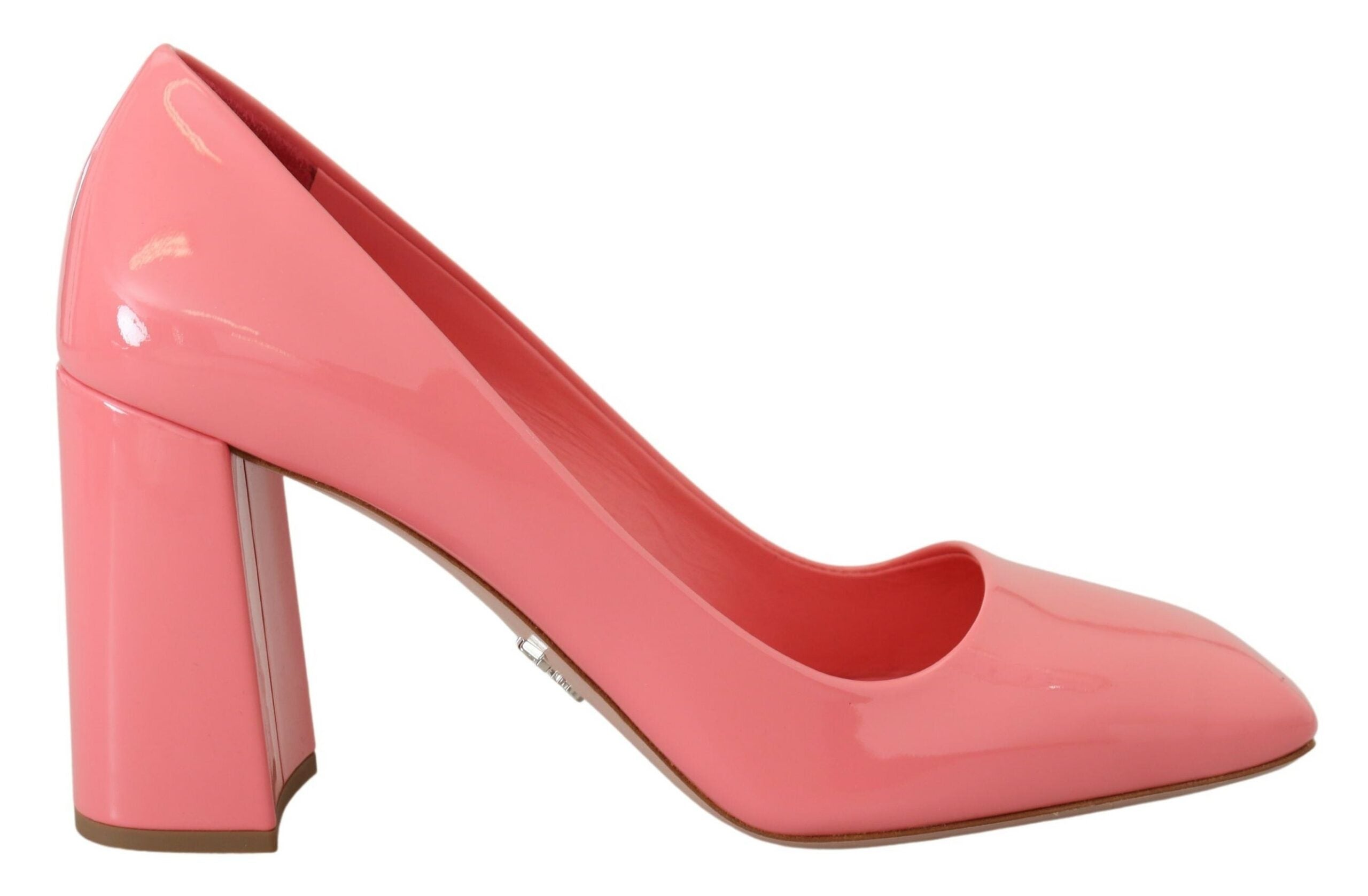 Prada Rosa Lackleder Blockabsatz Pumps Klassisch-1