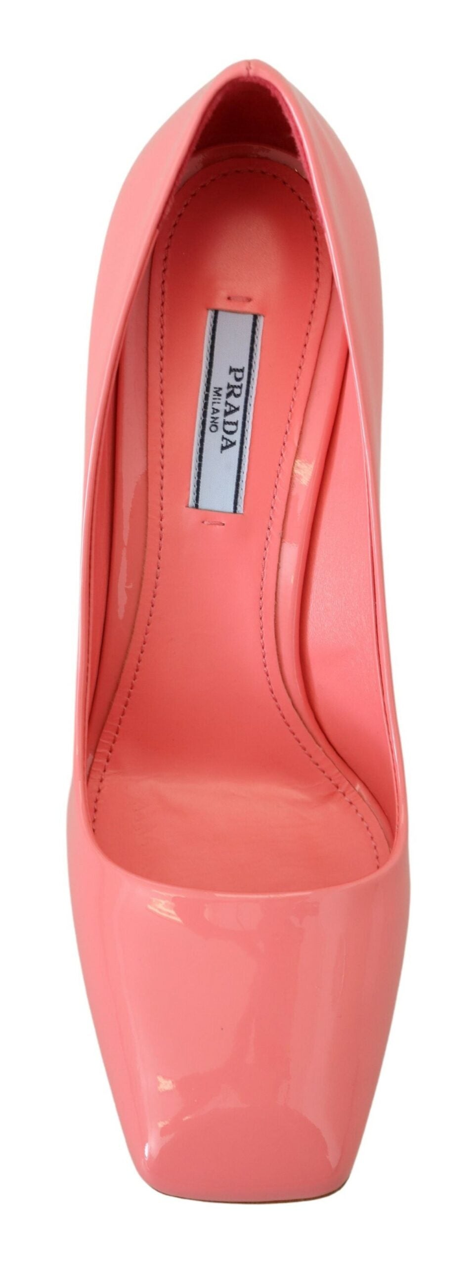 Prada Rosa Lackleder Blockabsatz Pumps Klassisch-7
