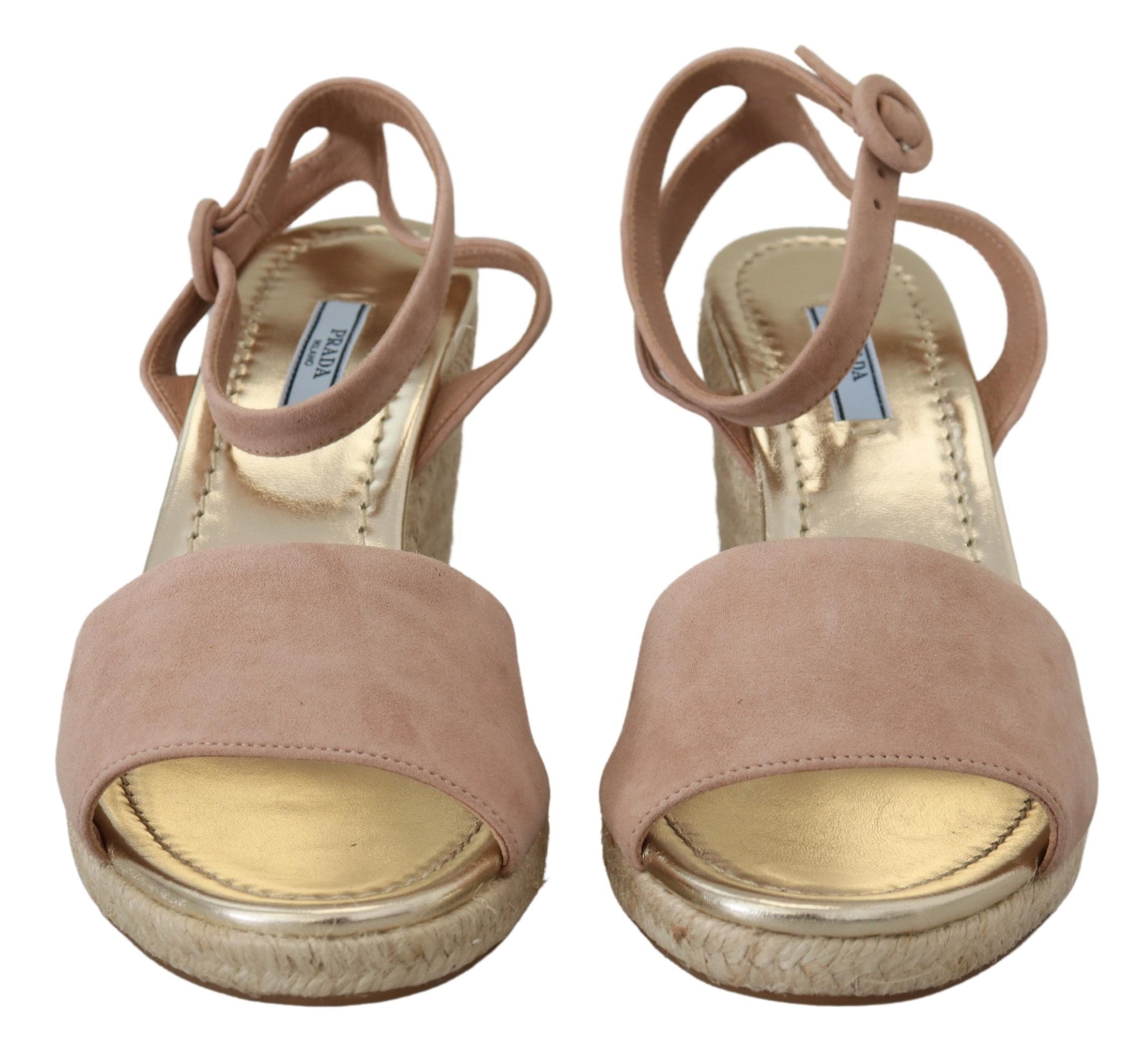 Prada pink suede sandals with ankle strap-4