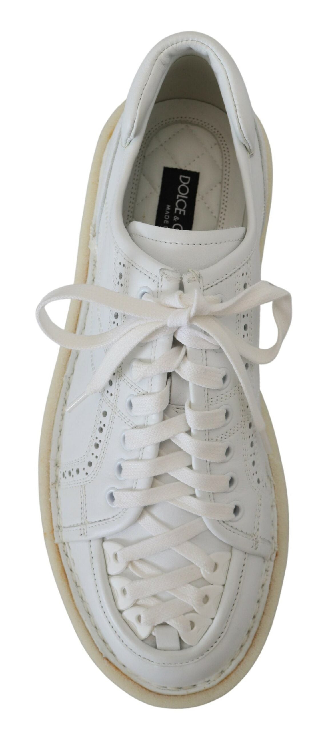 Dolce & Gabbana White Leather Low Top Oxford Sneakers Casual Shoes-6