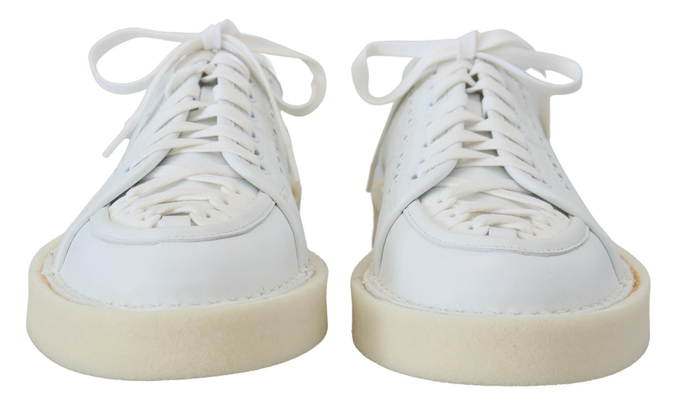Dolce & Gabbana White Leather Low Top Oxford Sneakers Casual Shoes-7