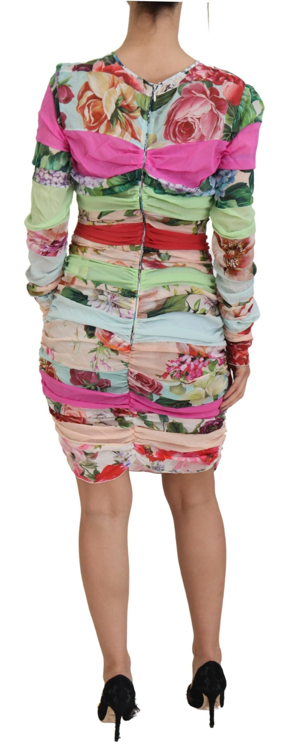 Dolce & Gabbana Multicolor Silk Floral Bodycon Sheath Dress-3