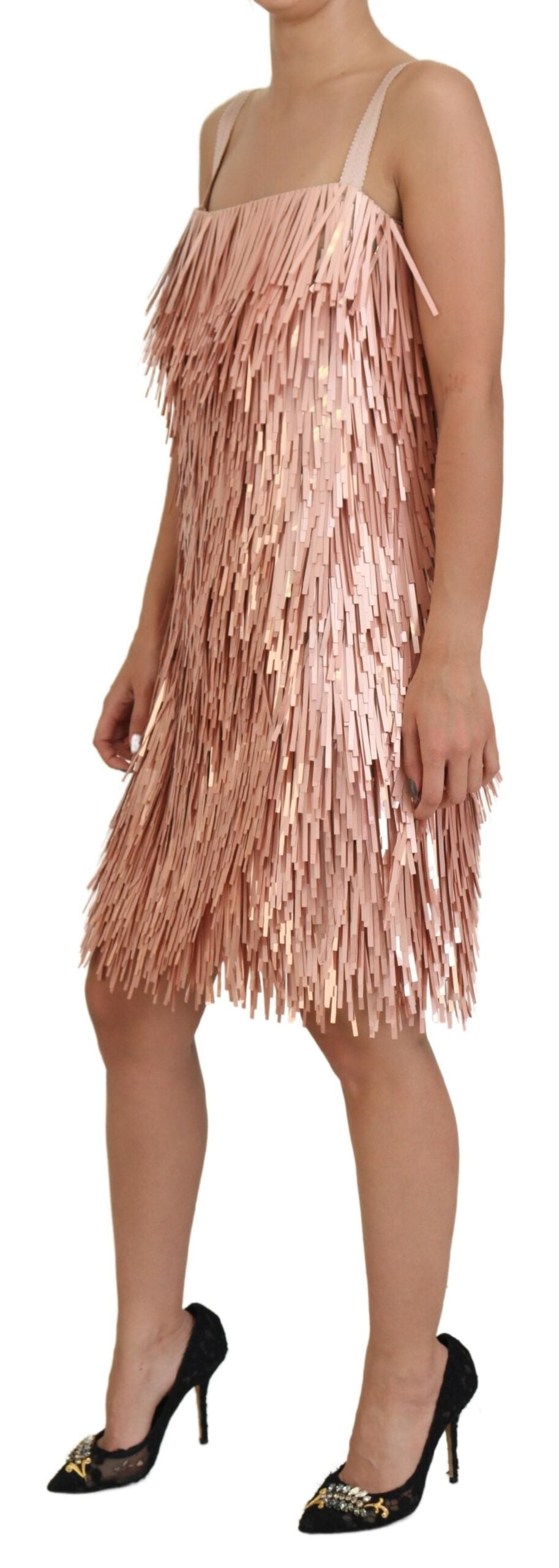 Dolce & Gabbana Pink sleeveless A-line dress with tinsel-2