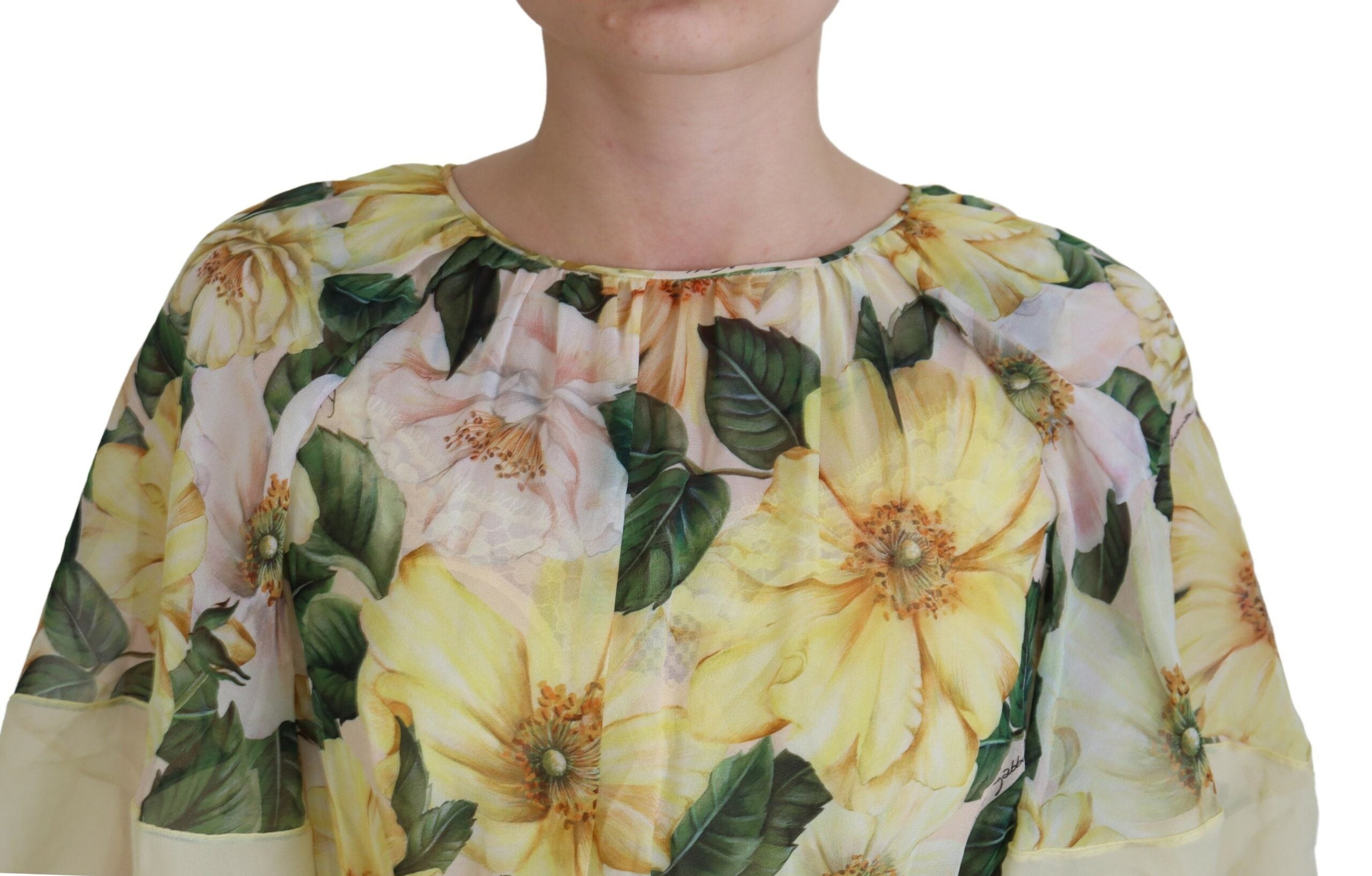 Vestido largo maxi Dolce & Gabbana con estampado floral en seda en varios colores-4