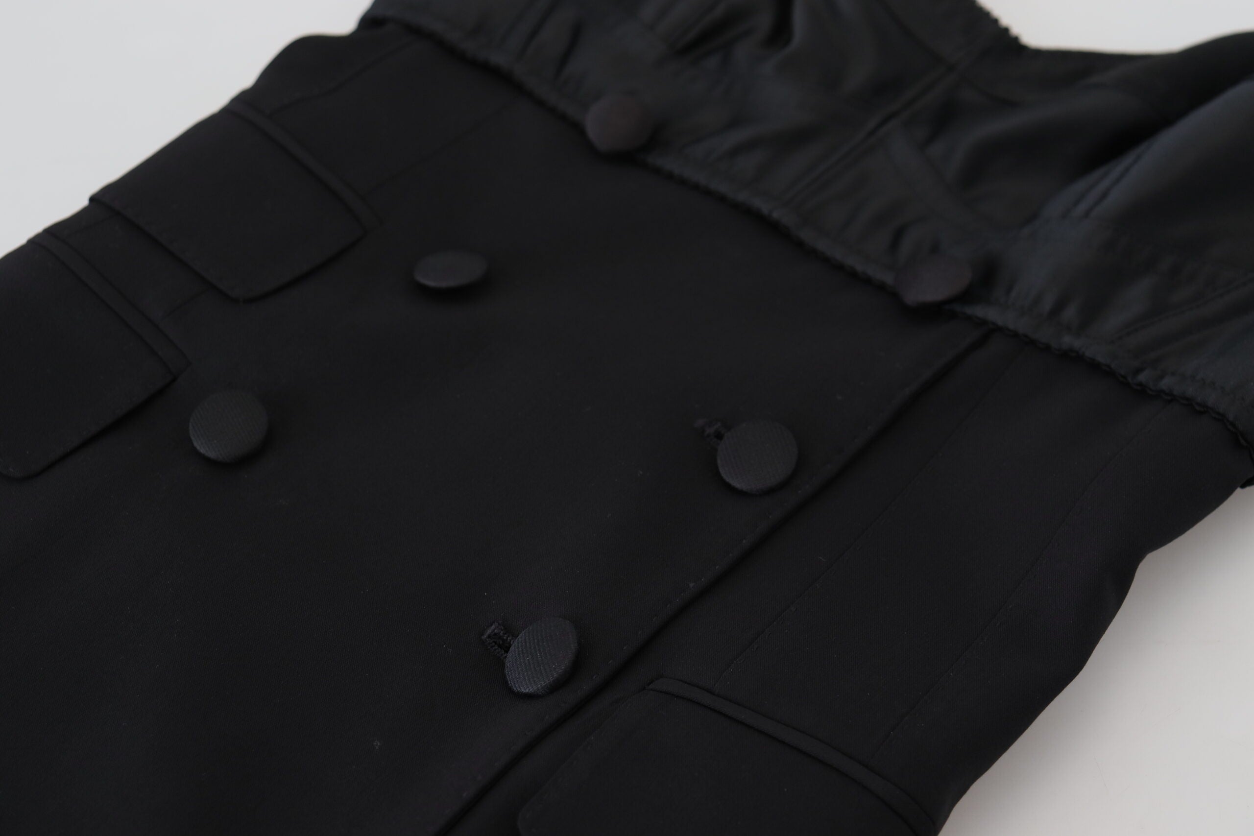 Dolce & Gabbana Schwarzes Stretch-Minikleid aus Wolle in Passform-6