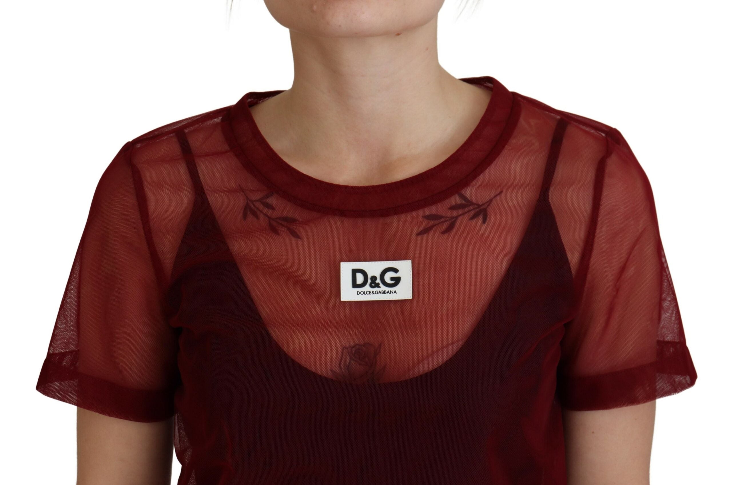 Dolce & Gabbana Kastanienbraunes zweilagiges Shift-Minikleid aus Nylon-4