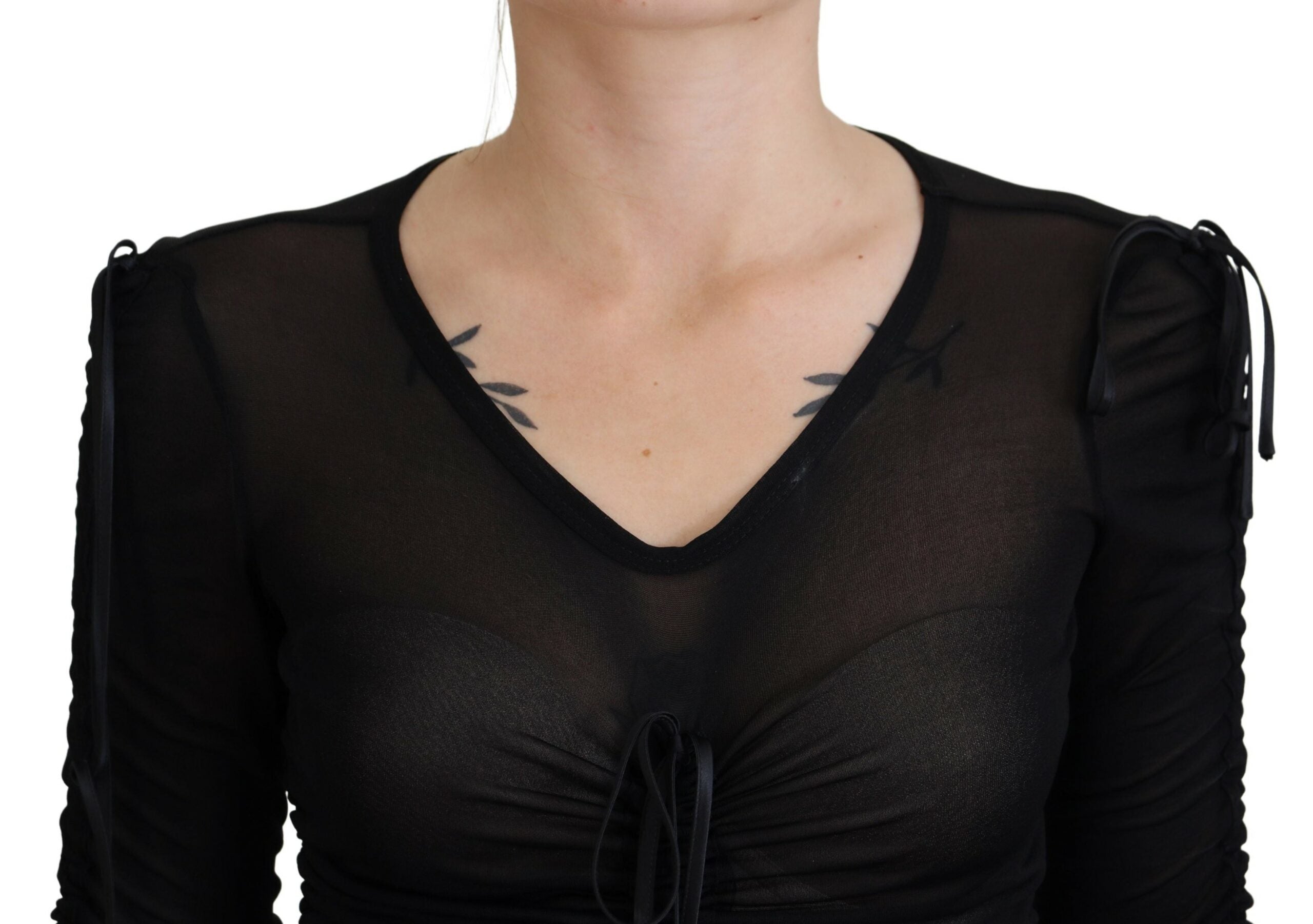Dolce & Gabbana Black Viscose Bodycon Sheath Dress Midi Dress-4