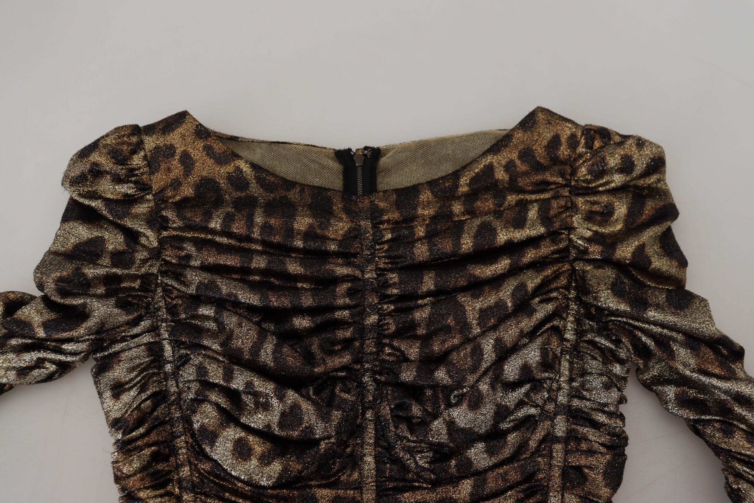 Dolce & Gabbana Multicolor Leopard Bodycon Sheath Midi Dress-5