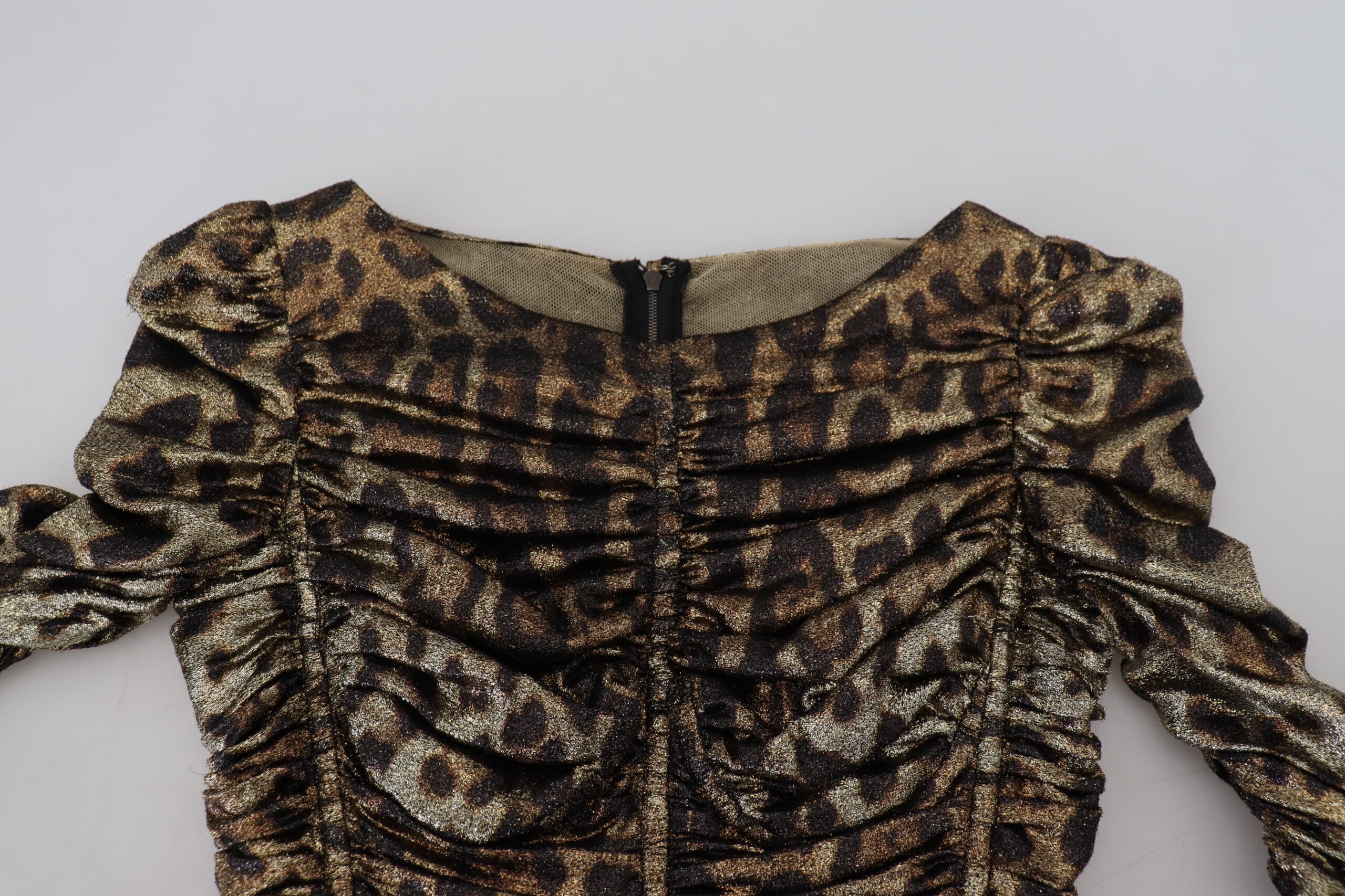 Dolce & Gabbana Multicolor Leopard Bodycon Sheath Midi Dress-6