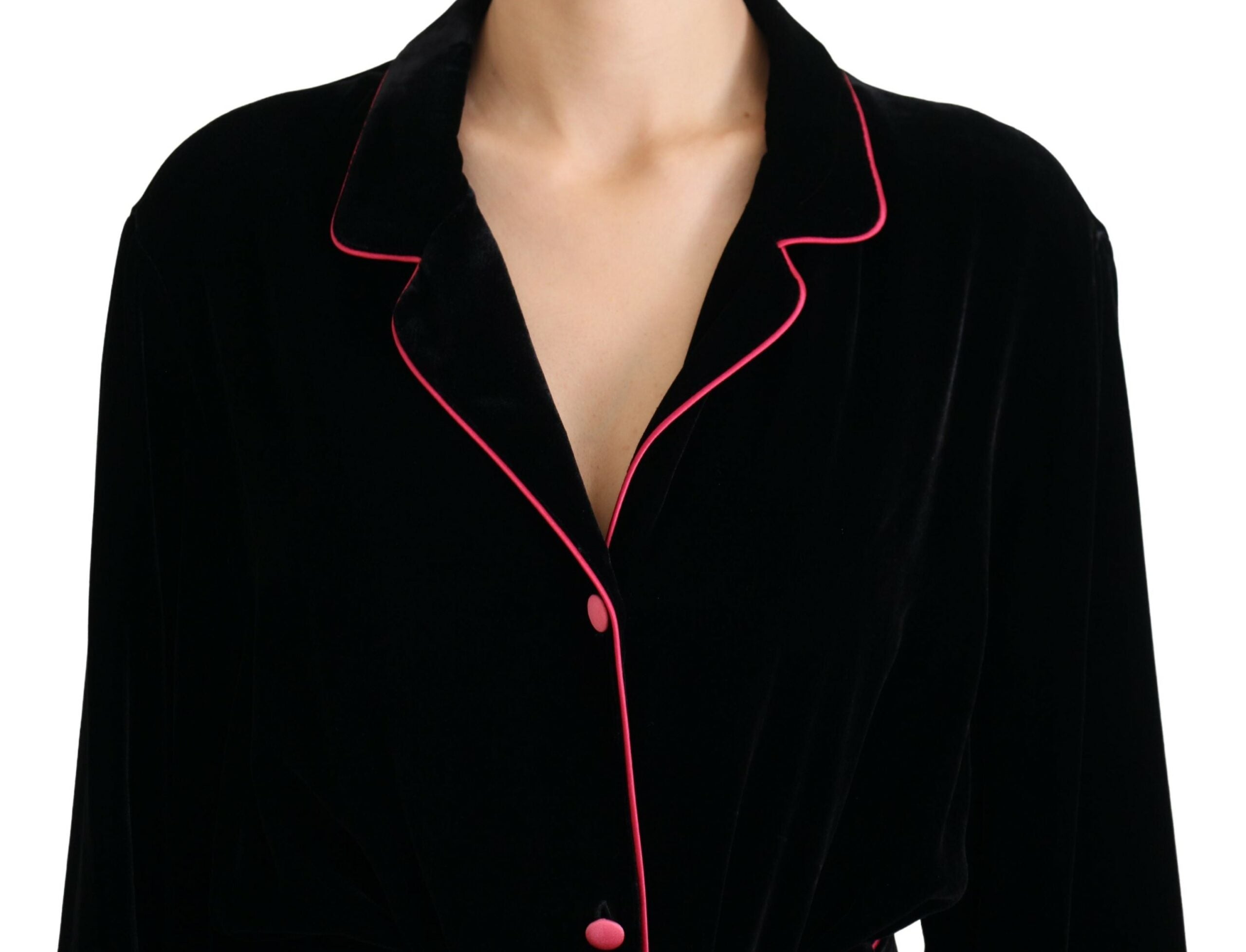 Dolce & Gabbana Black Blazer with Belt and Buttons Viscose Jacket-4