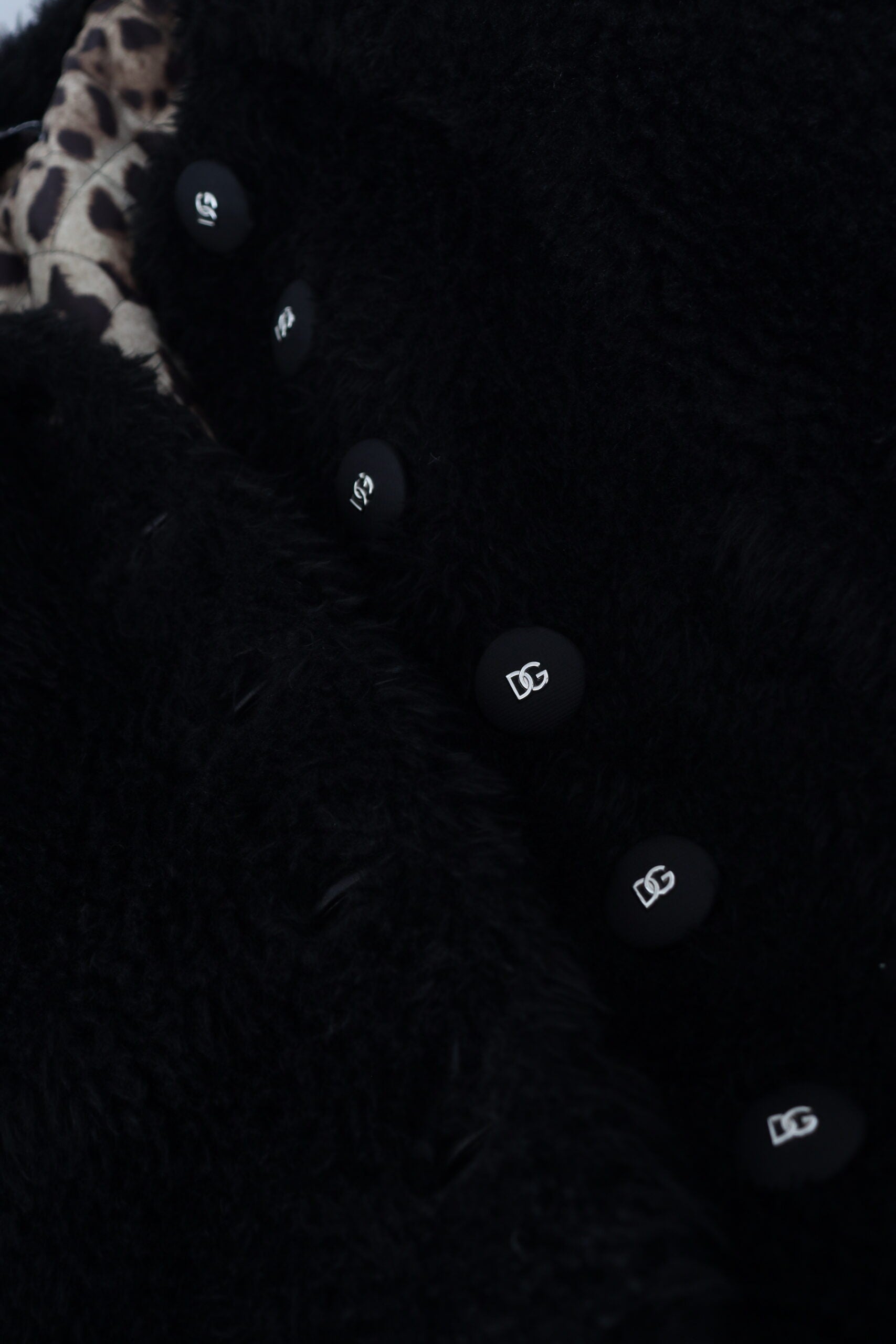 Dolce & Gabbana Black faux fur coat in cashmere blend-5