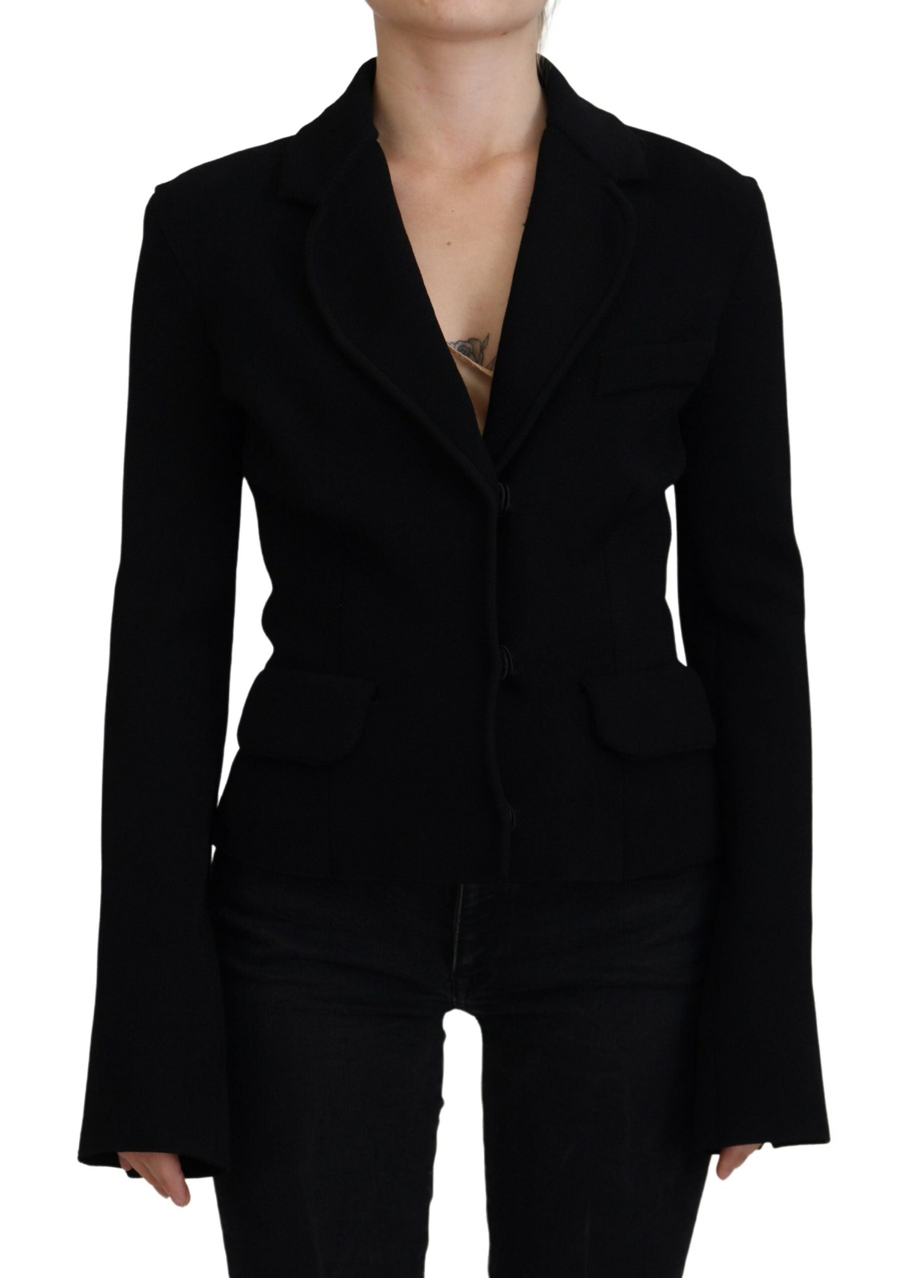 Chaqueta tipo cárdigan con botones en negro de Dolce & Gabbana, chaqueta de viscosa-1
