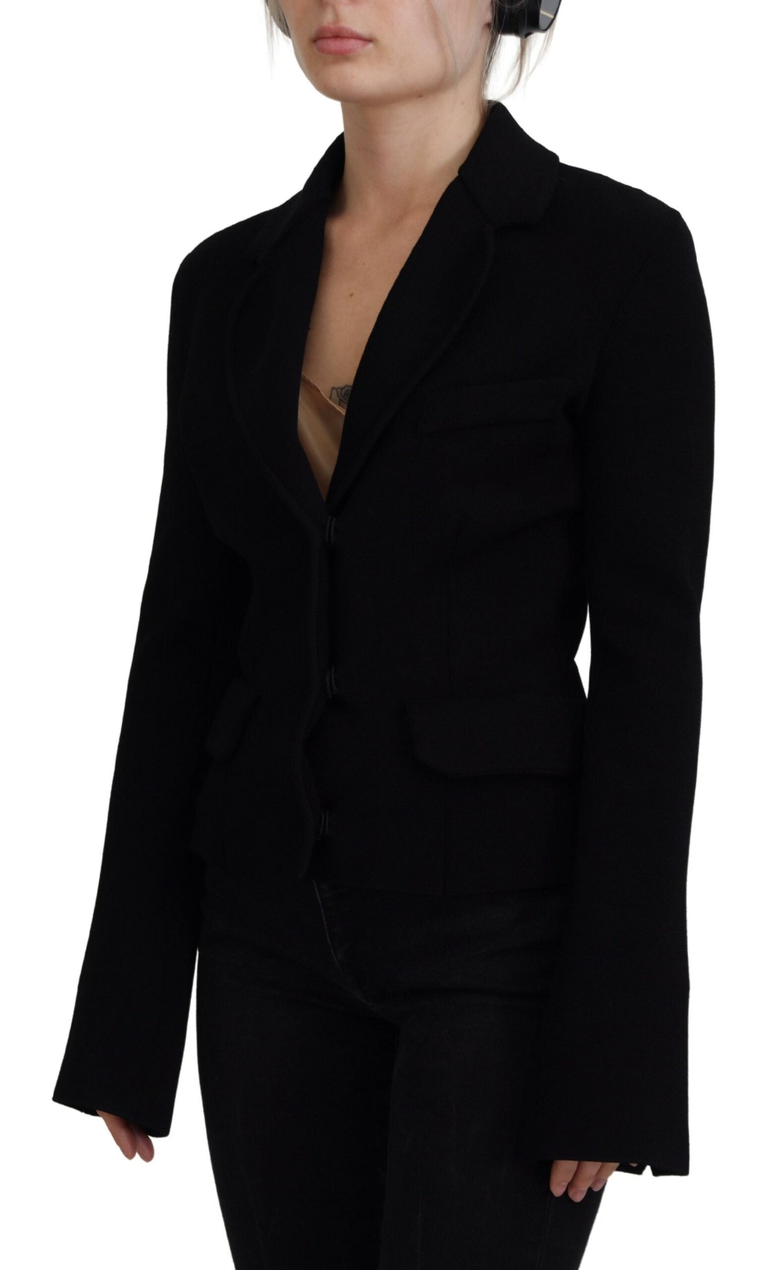 Chaqueta tipo cárdigan con botones en negro de Dolce & Gabbana, chaqueta de viscosa-2