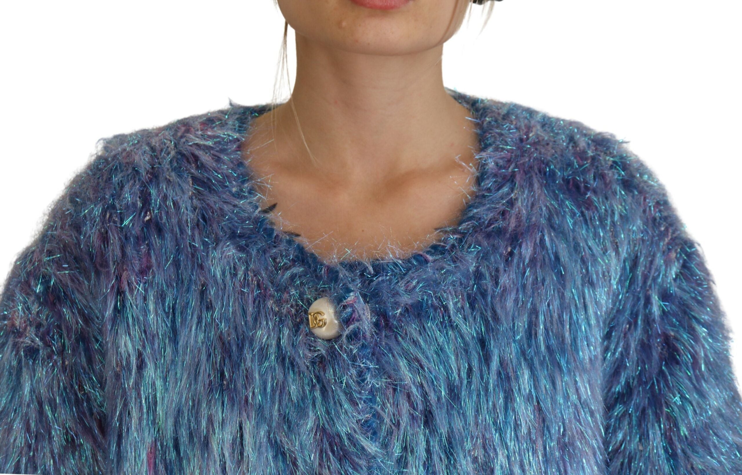 Dolce & Gabbana Multicolor Polyester Fringe Coat Jacket-4