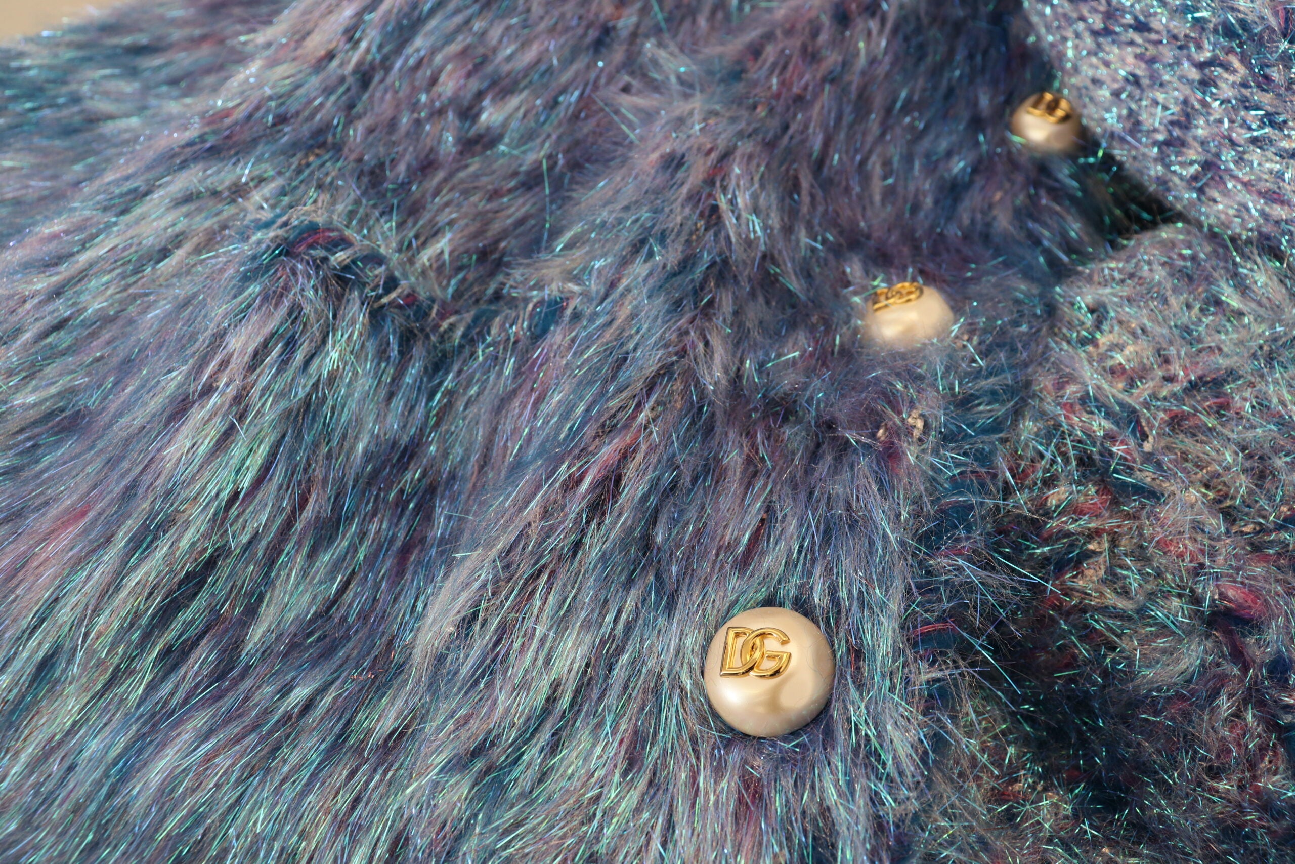 Dolce & Gabbana Multicolor Polyester Fringe Coat Jacket-8