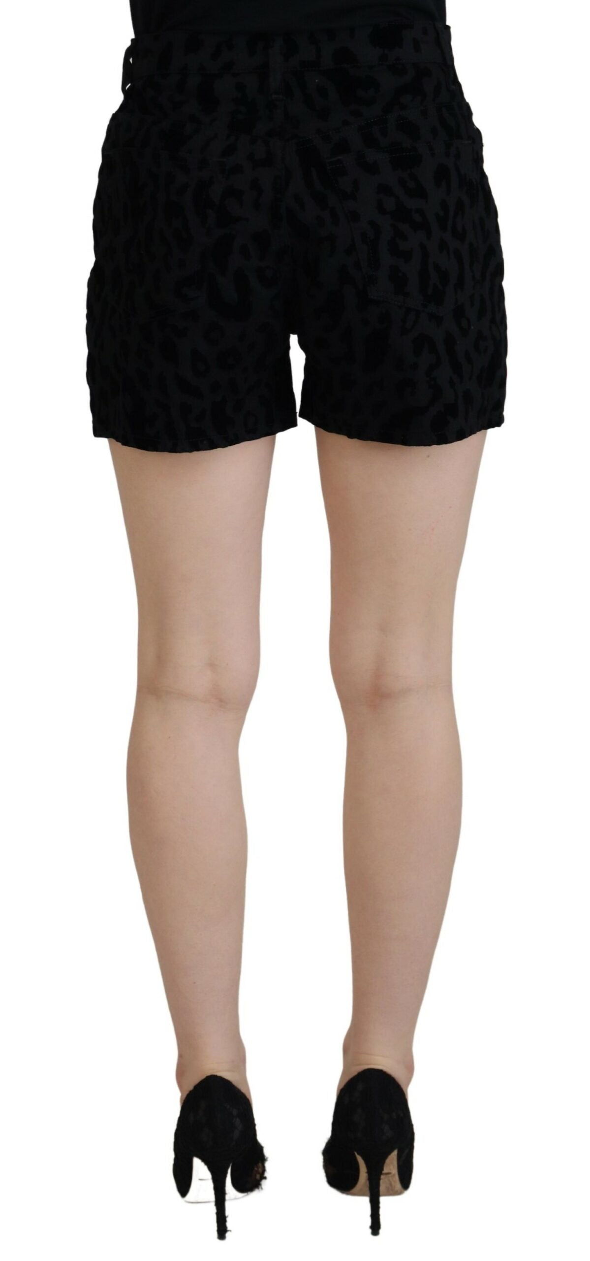 Dolce & Gabbana Schwarze Denim Baumwolle Stretch Hot Pants Shorts-3