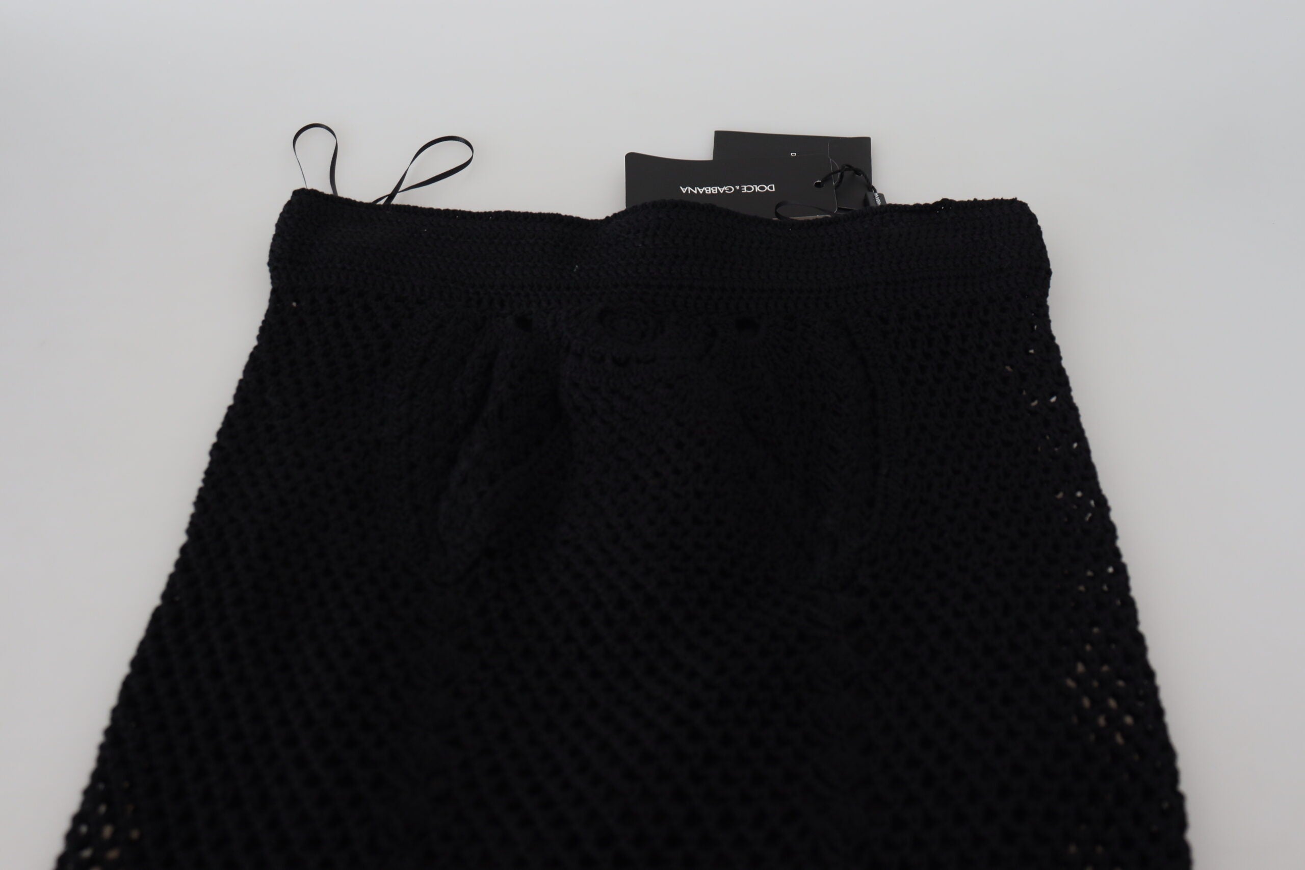 Dolce & Gabbana Black Cotton Knit High Waisted Mermaid Skirt-4