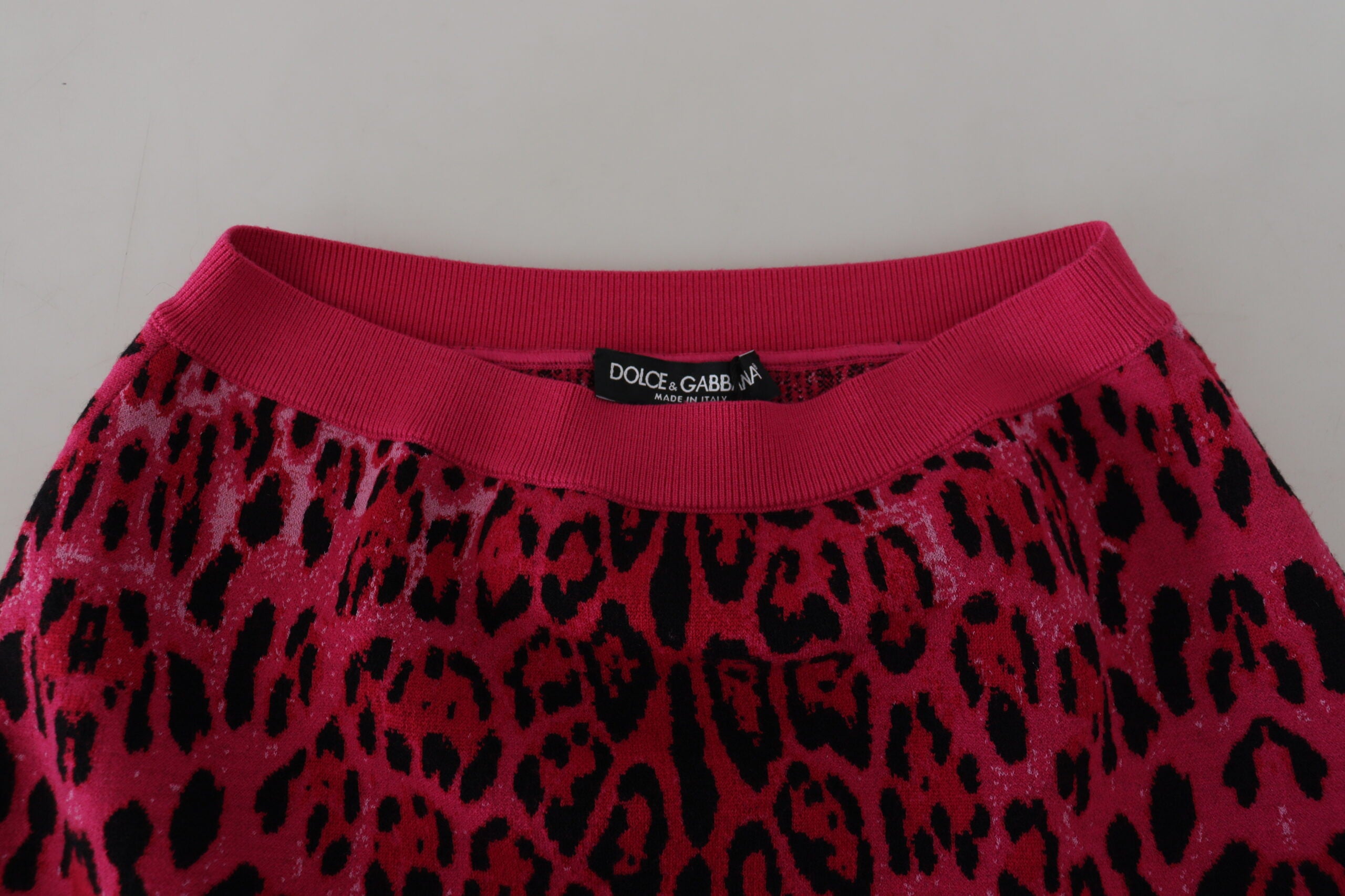 Dolce & Gabbana Pink Leopard A-Line High-Waisted Mini Skirt-4