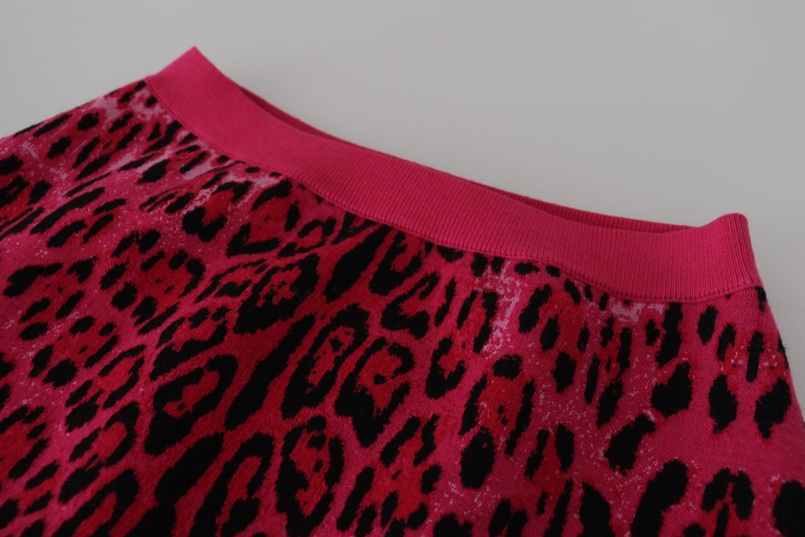 Dolce & Gabbana Pink Leopard A-Line High-Waisted Mini Skirt-5
