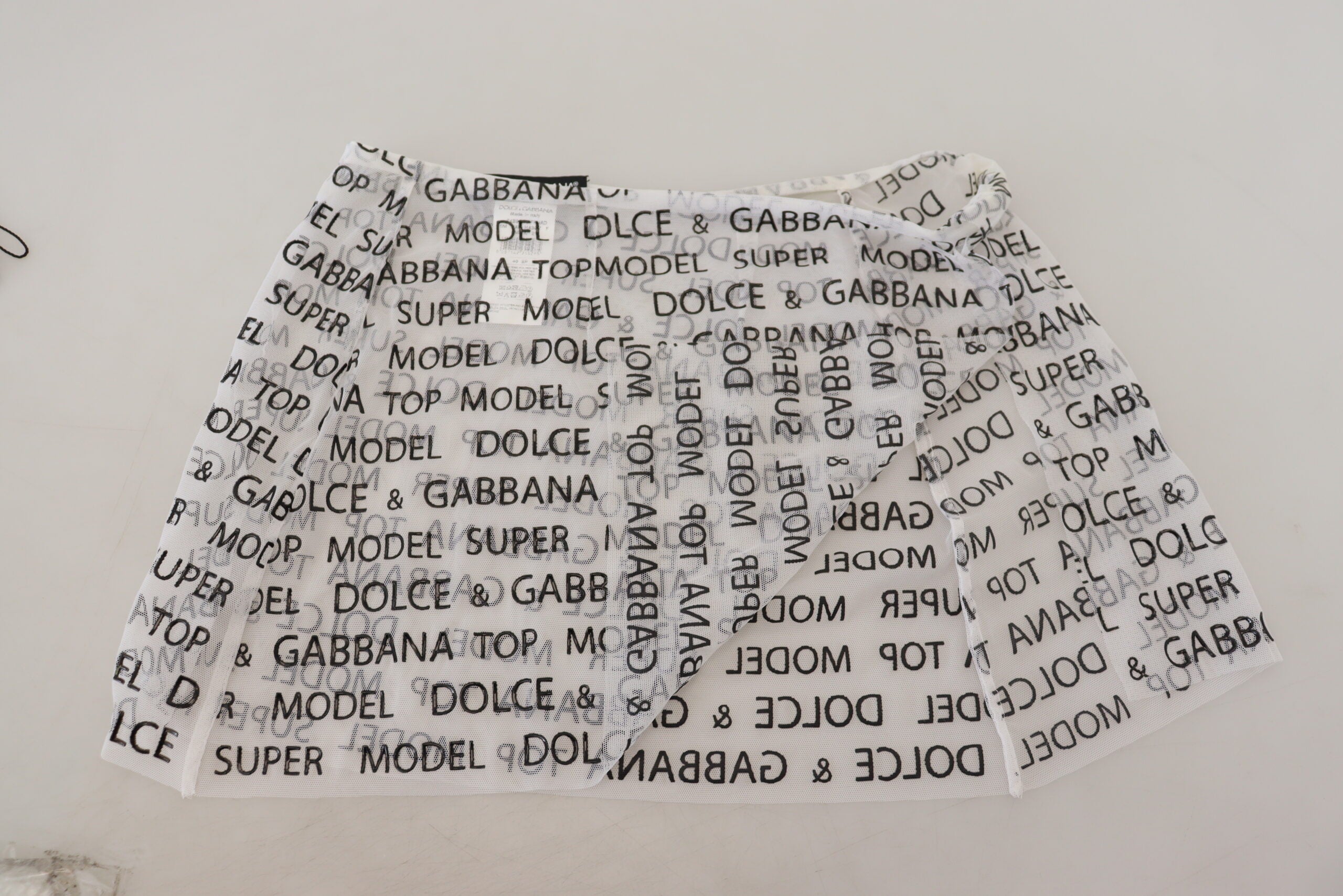 Dolce & Gabbana White Logo A-Line Mini Skirt-4