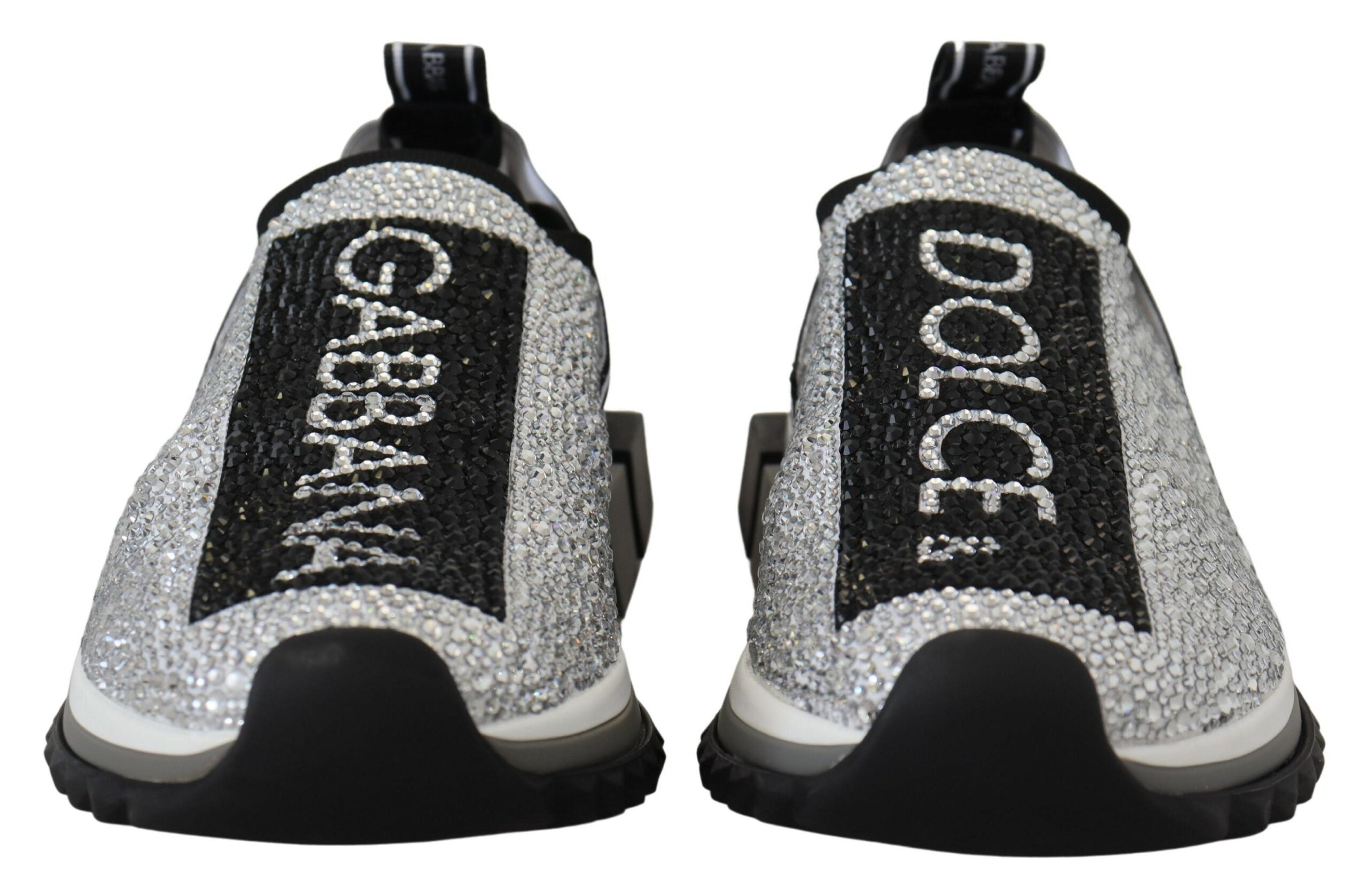 Dolce & Gabbana Silber Strass Sorrento Turnschuhe Schuhe-2