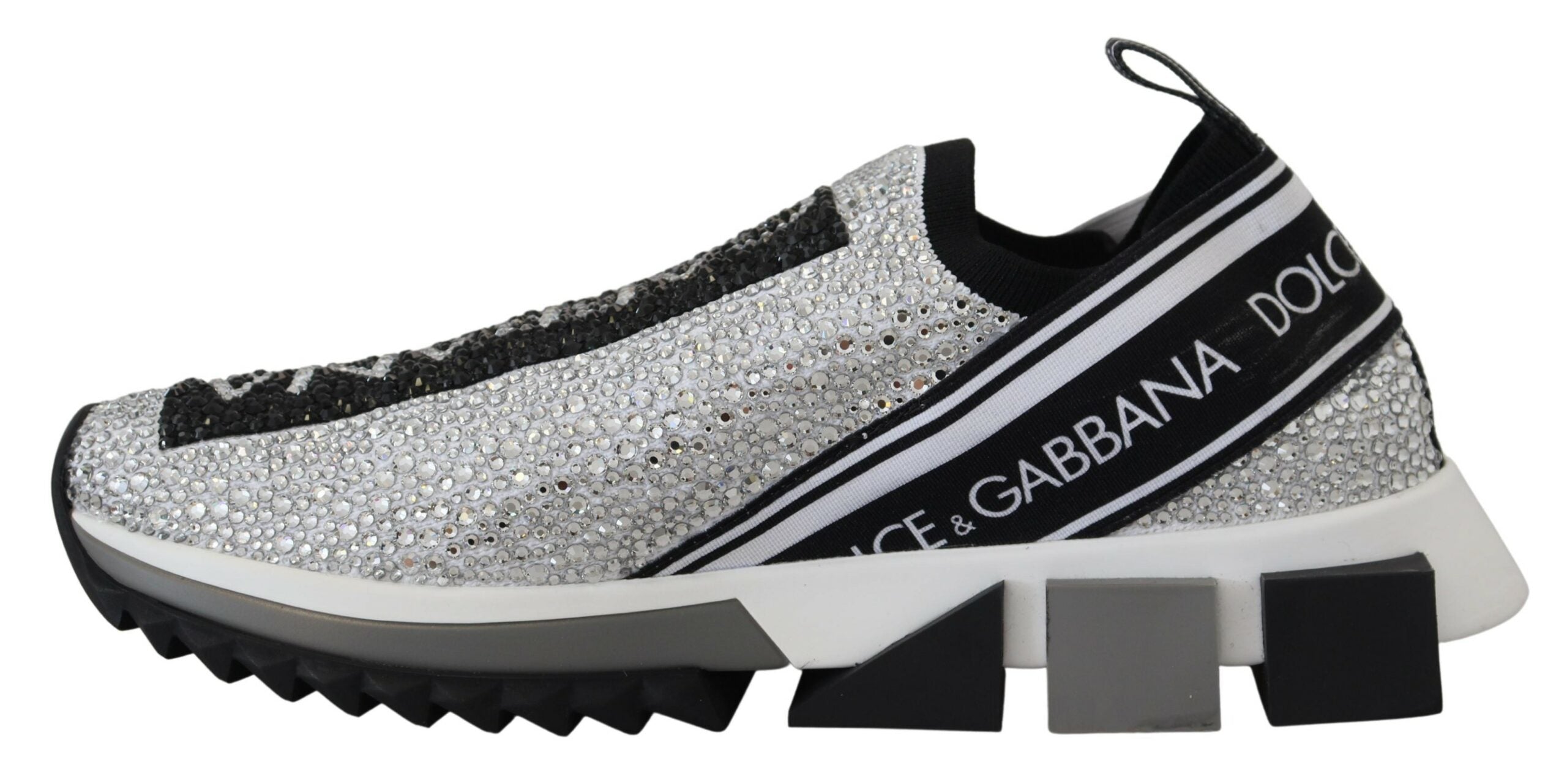Dolce & Gabbana Silber Strass Sorrento Turnschuhe Schuhe-5