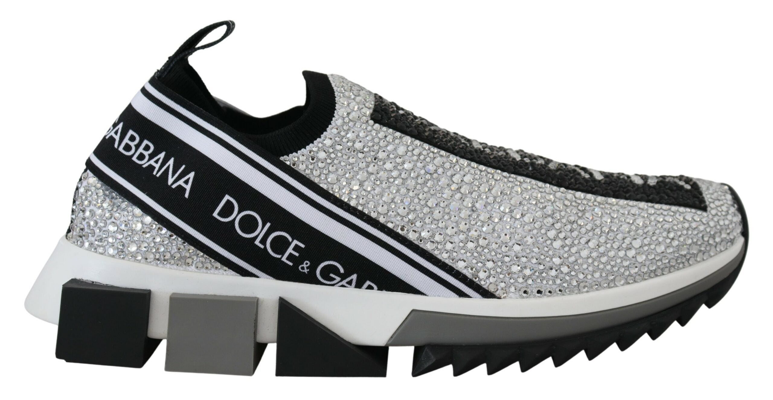 Dolce & Gabbana Silber Strass Sorrento Turnschuhe Schuhe-1