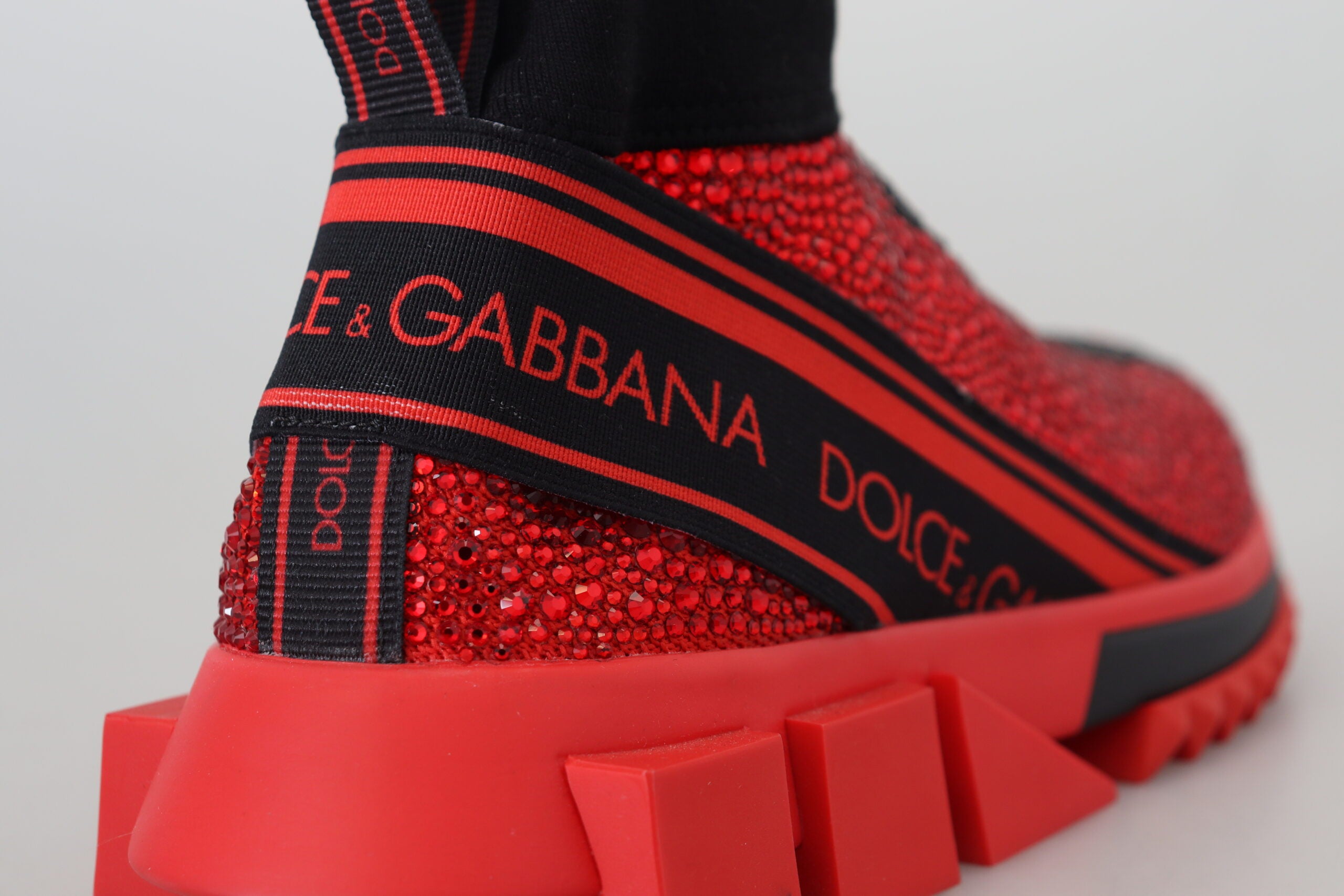 Dolce & Gabbana Red Bling Sorrento Sneakers Socks Shoes-8