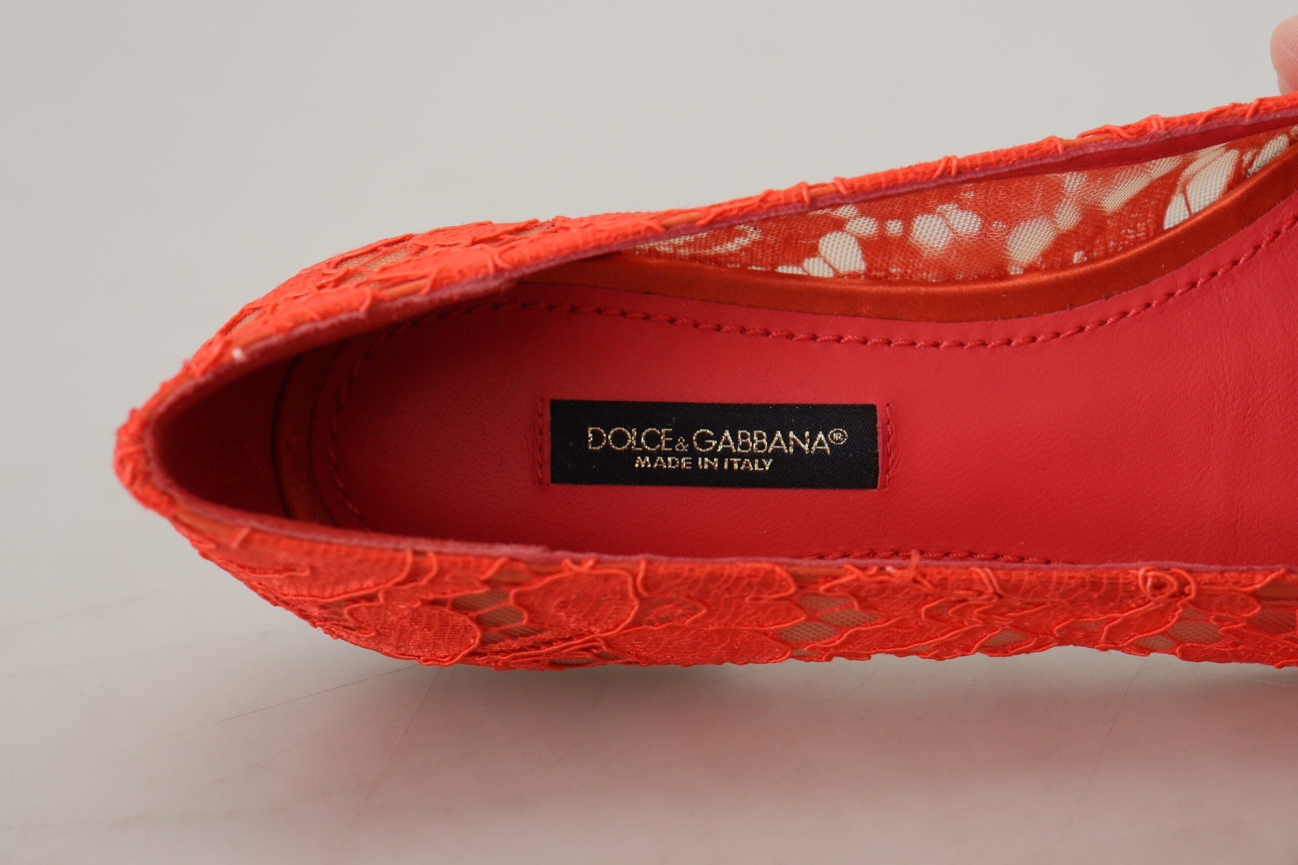 Dolce & Gabbana Rot Taormina Spitze Kristalle Ballett Flats Schuhe-8