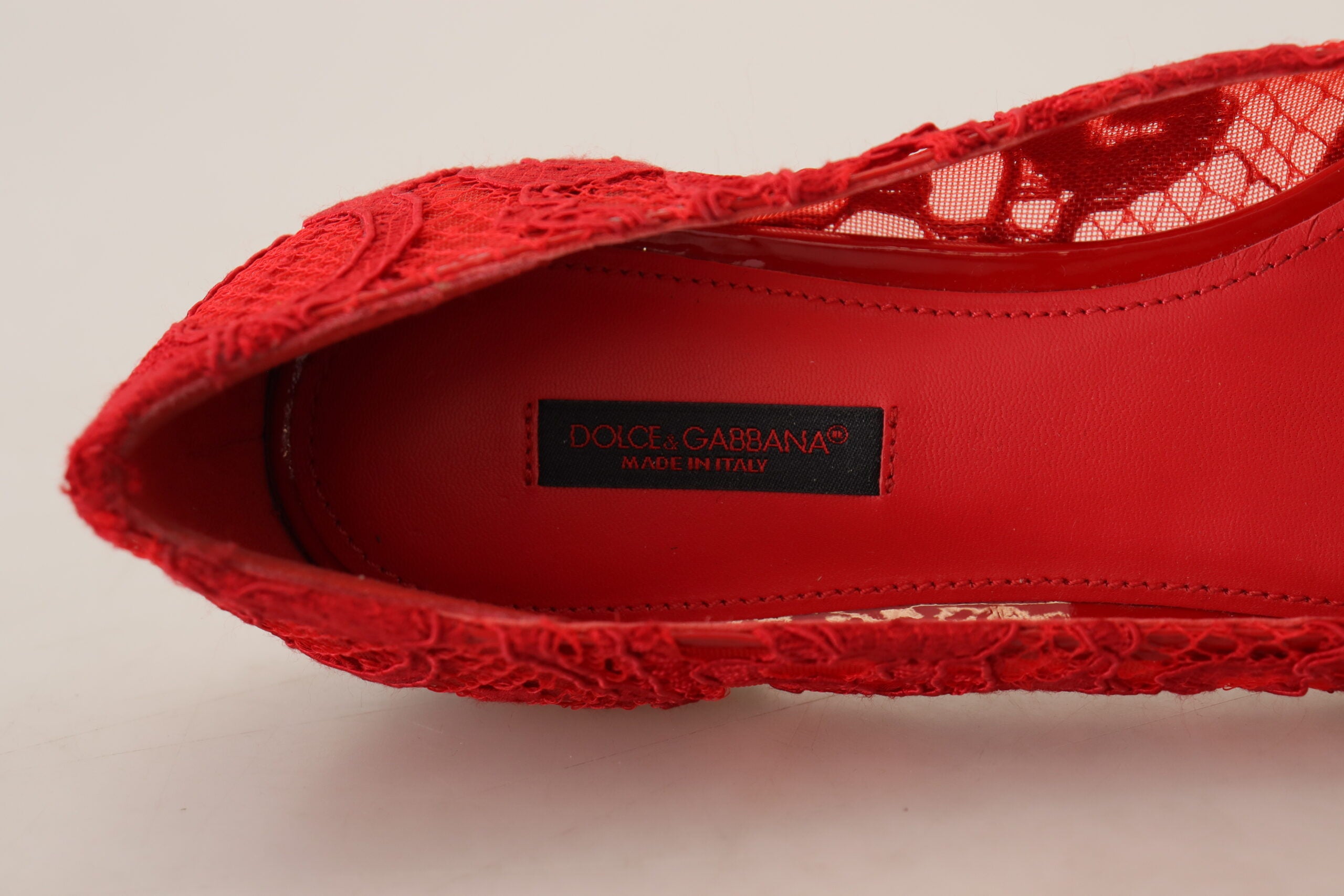 Mocasines planos con cristales Taormina rojos de Dolce & Gabbana-8