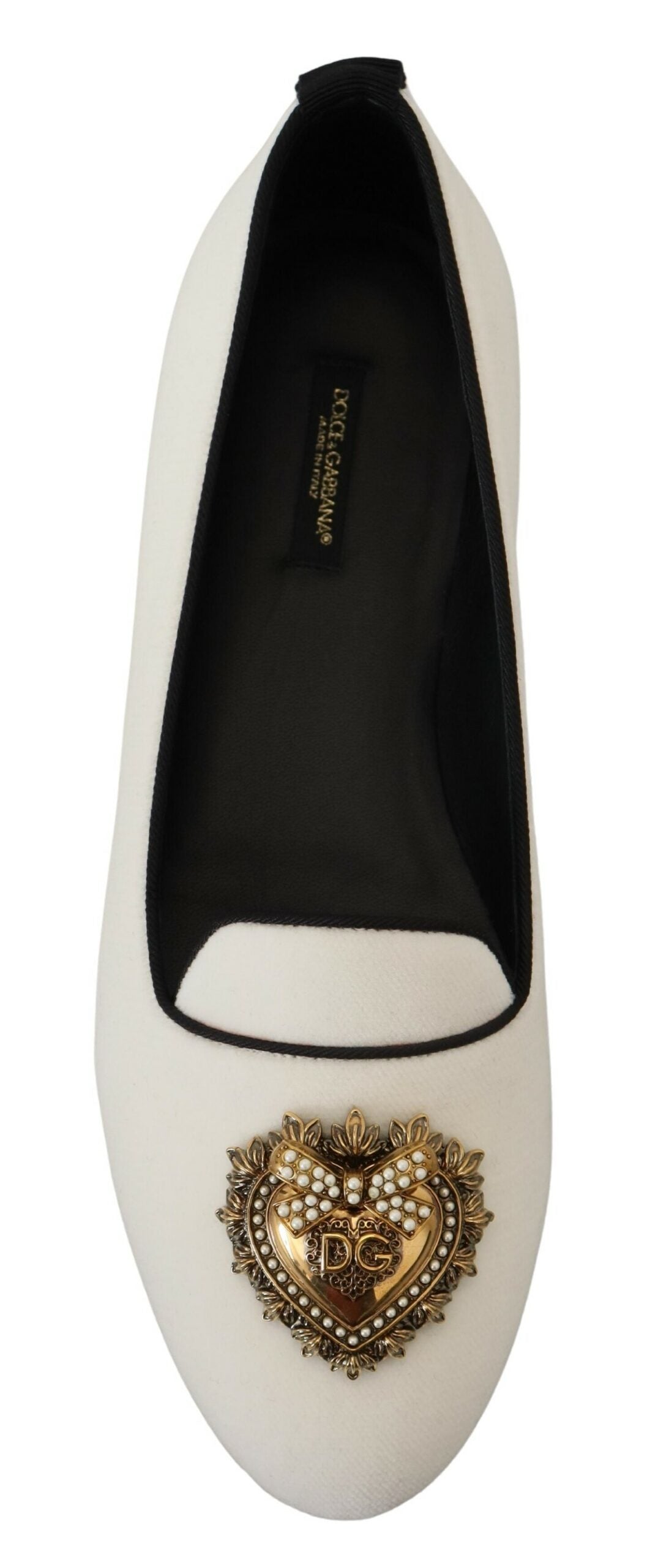 Dolce & Gabbana White Velvet Slip-On Loafers and Flats-2