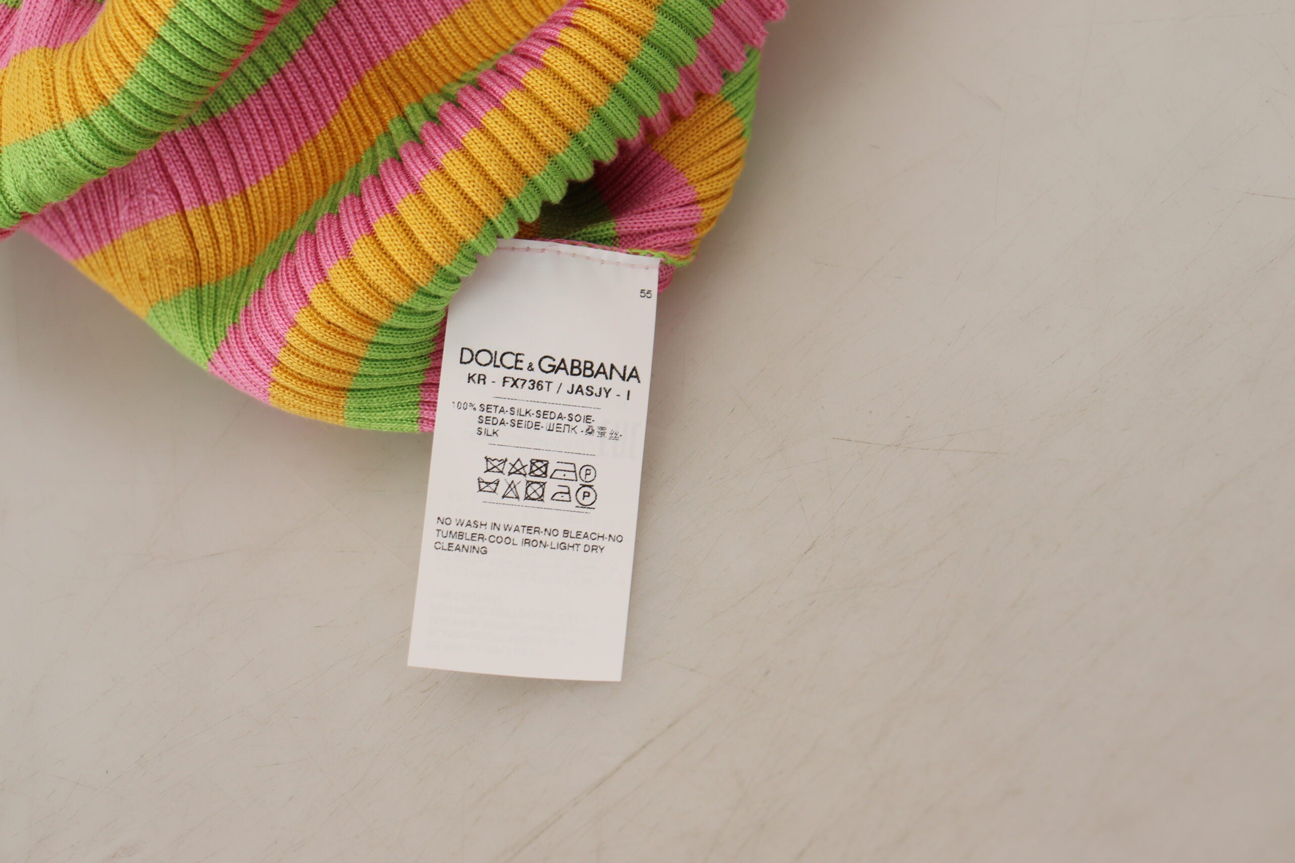 Suéter sin mangas de seda multicolor de Dolce & Gabbana-6