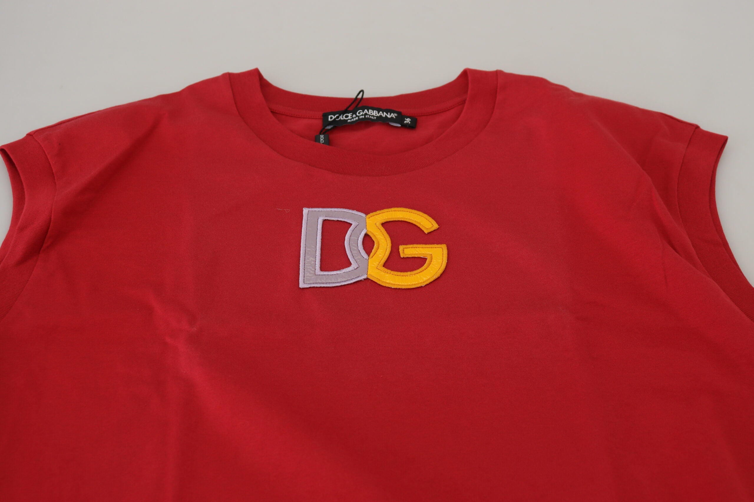 Dolce & Gabbana Red Cotton DG Logo Tank Top-5